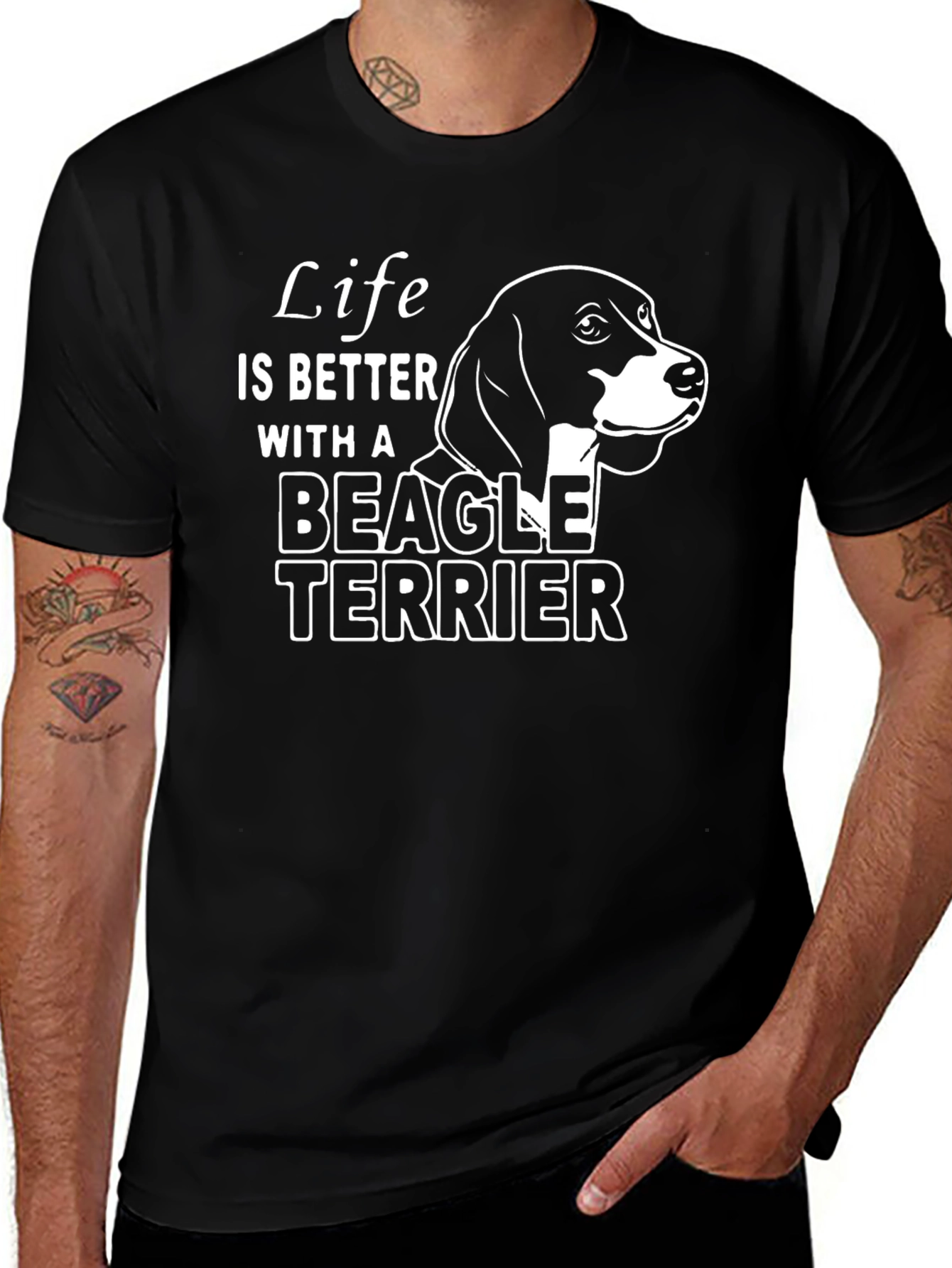 Beagle Terrier Graphic T-Shirt - Life is Better