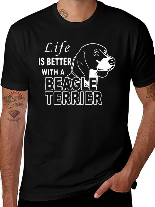 Beagle Terrier Graphic T-Shirt - Life is Better