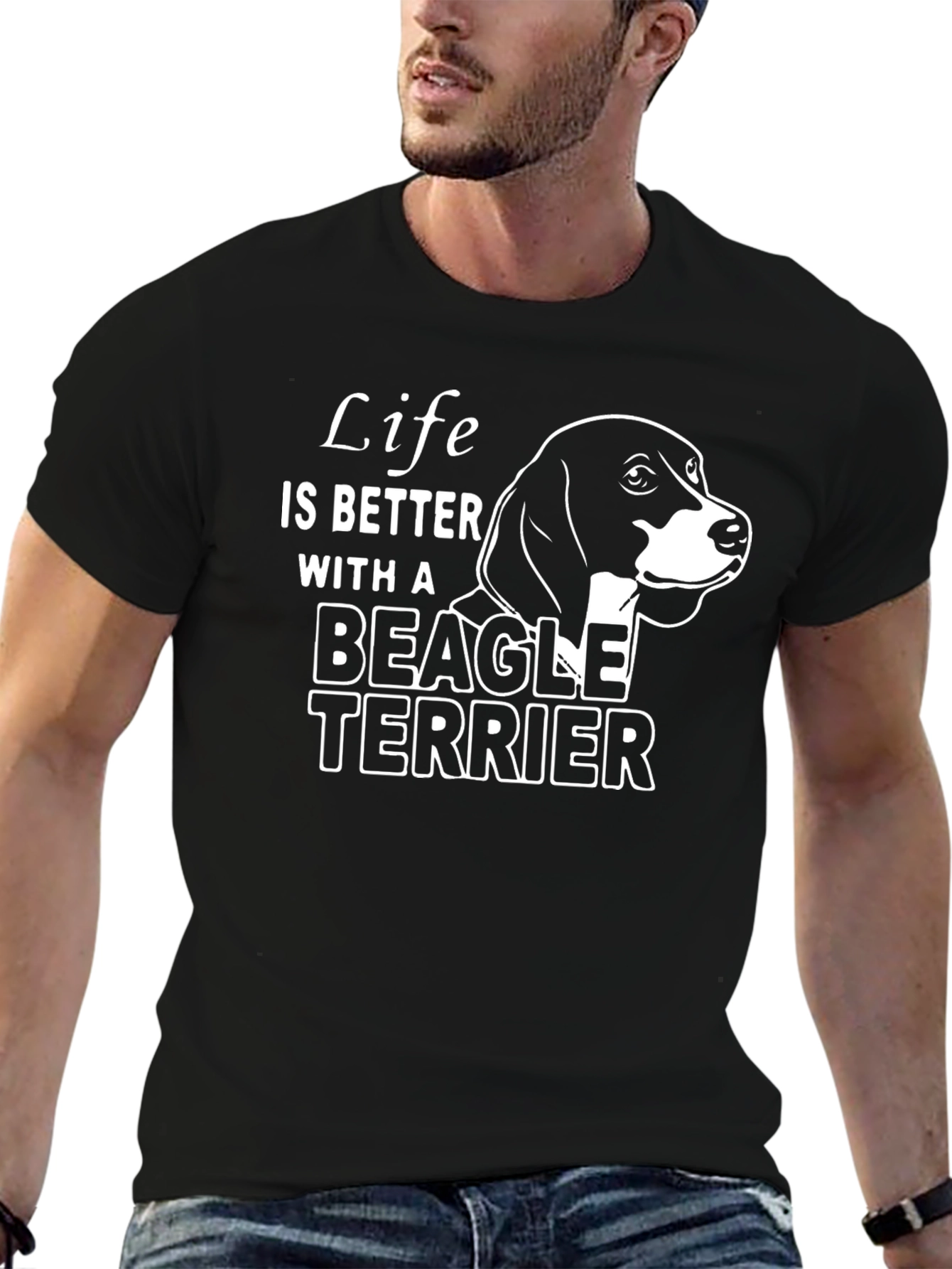 Beagle Terrier Graphic T-Shirt - Life is Better