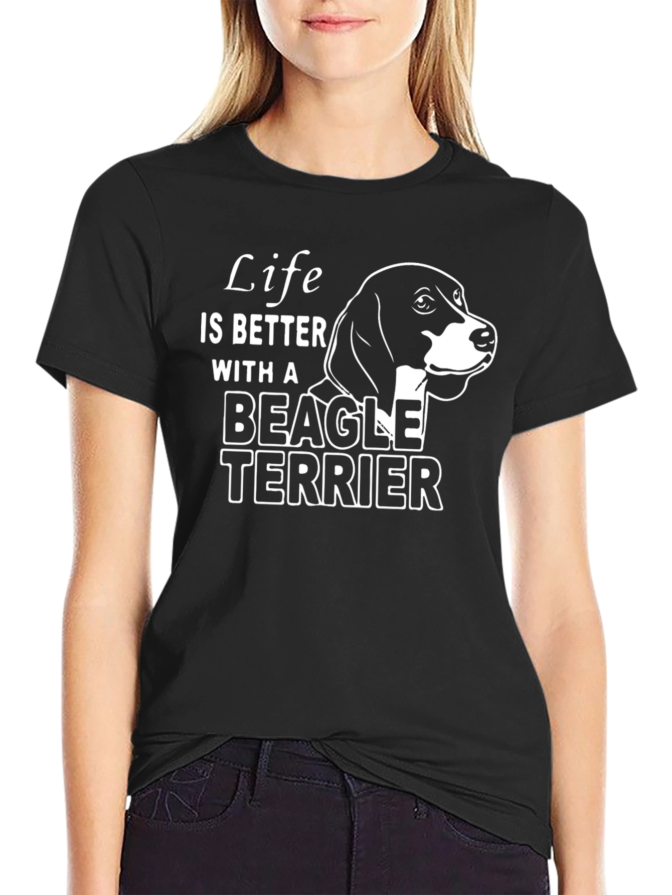 Beagle Terrier Graphic T-Shirt - Life is Better