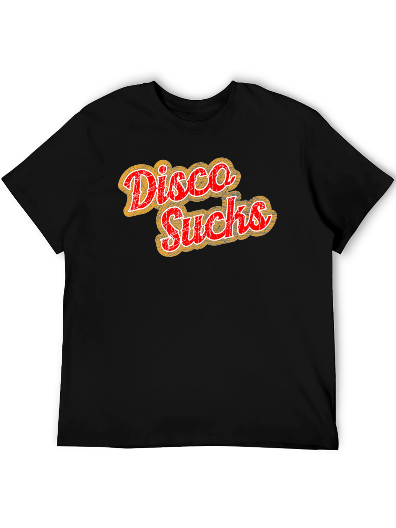 Disco Sucks Graphic Tee - Retro Style Black T-Shirt