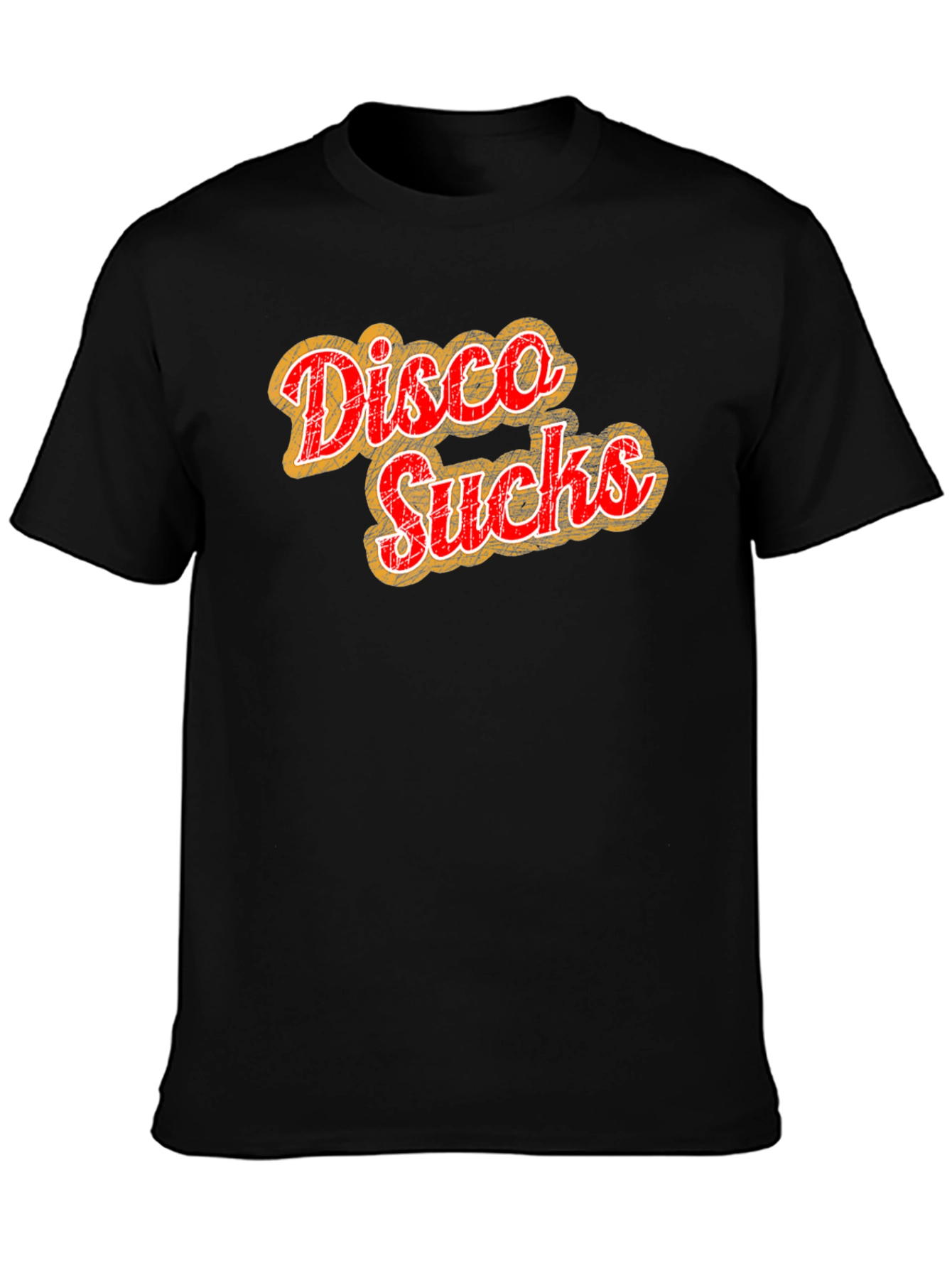 Disco Sucks Graphic Tee - Retro Style Black T-Shirt