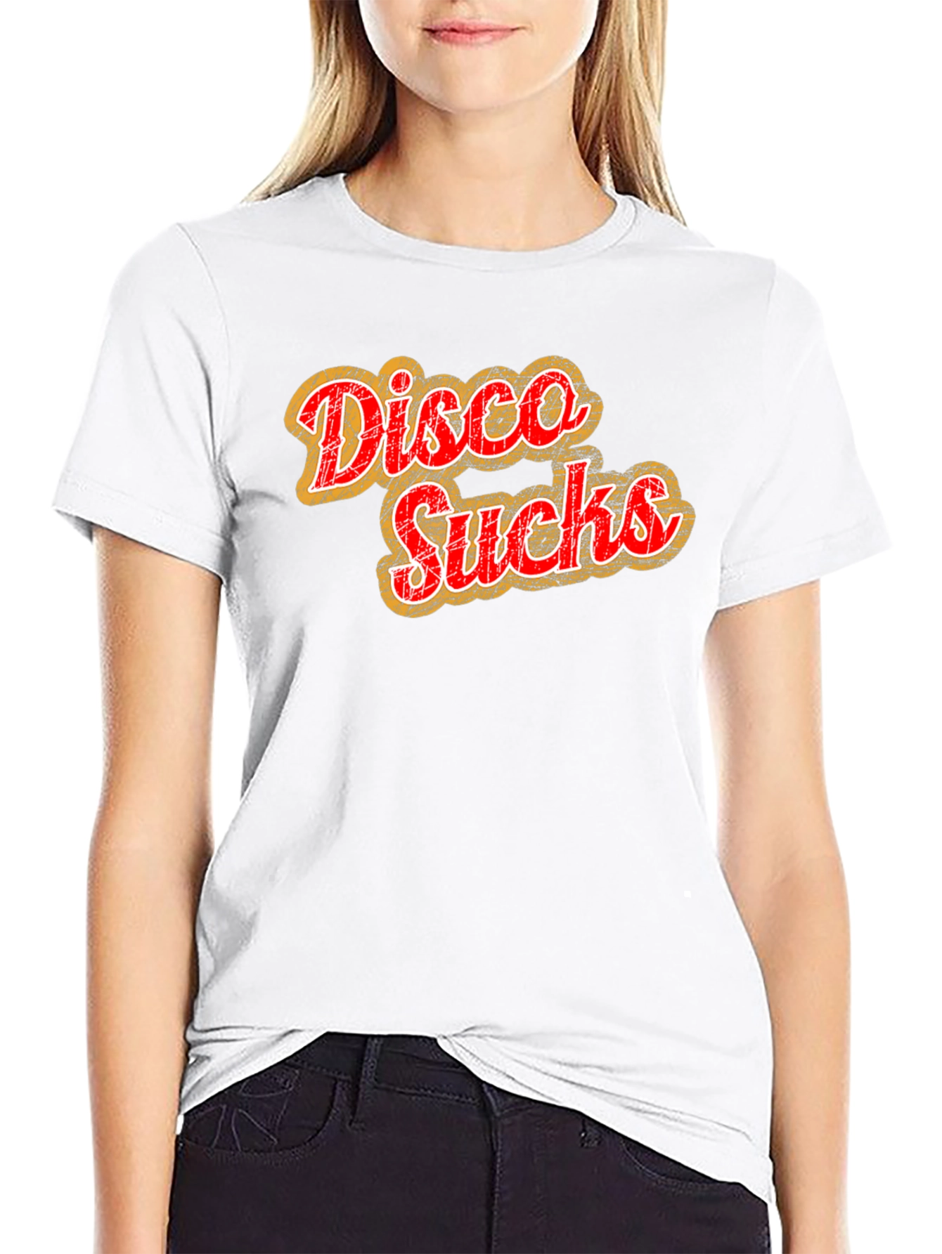 Disco Sucks Graphic Tee - Retro Style Black T-Shirt