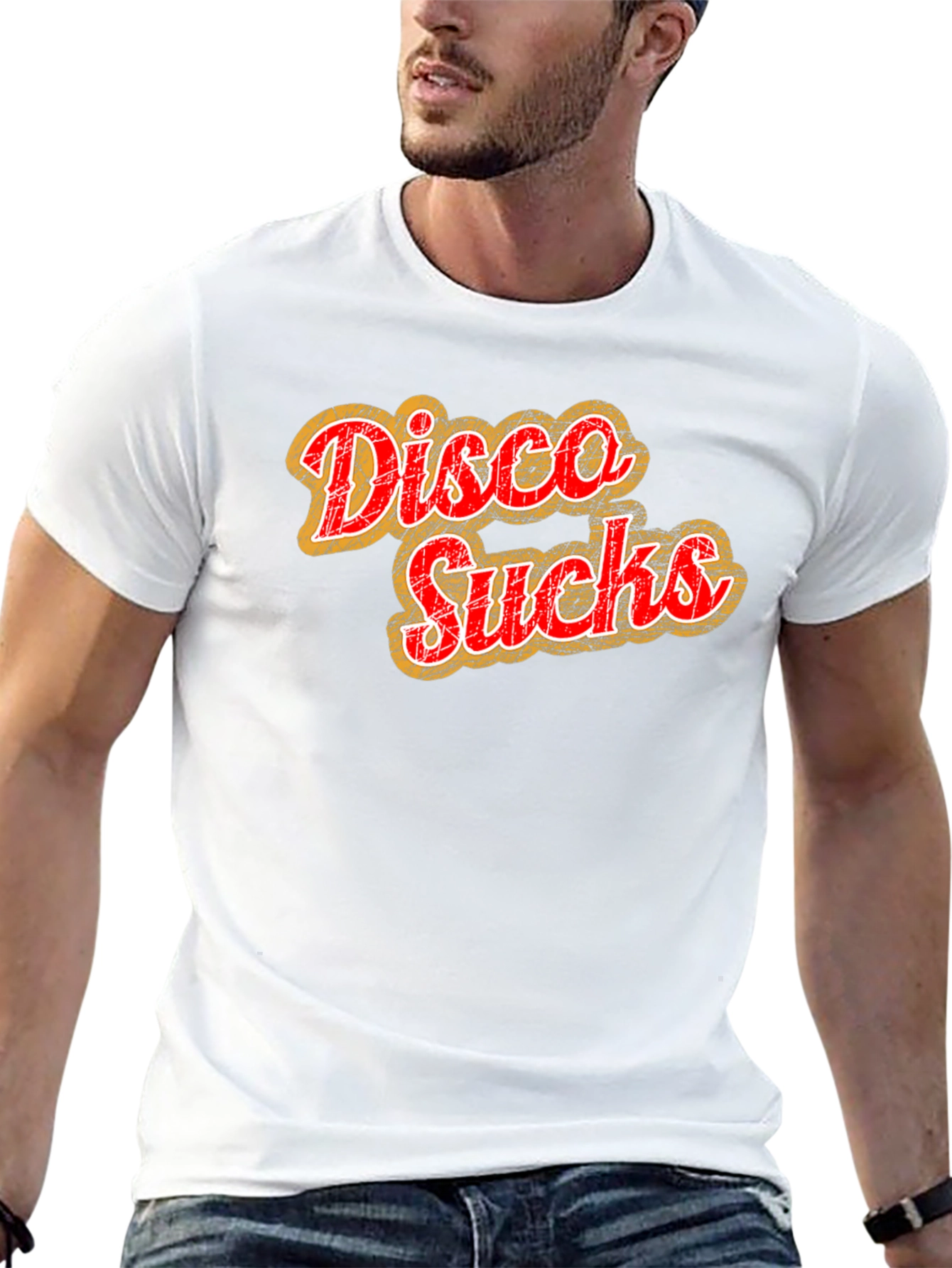 Disco Sucks Graphic Tee - Retro Style Black T-Shirt