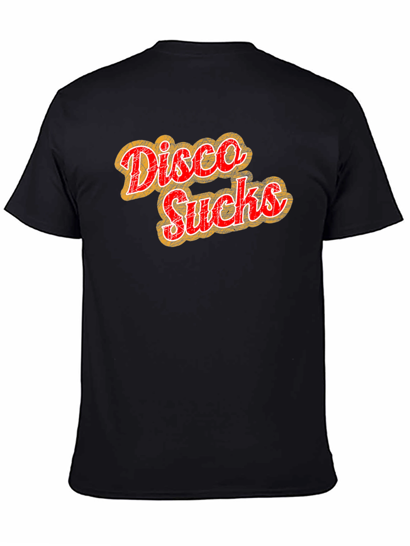 Disco Sucks Graphic Tee - Retro Style Black T-Shirt
