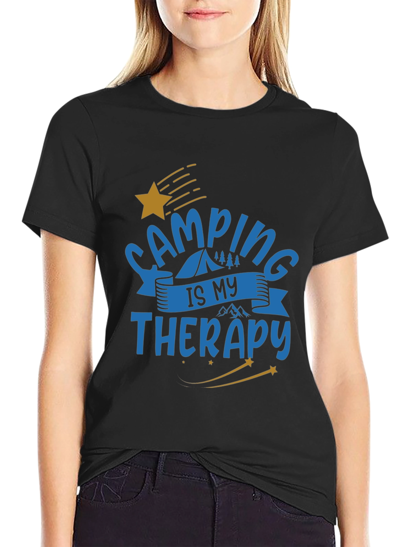 Camping is My Therapy Graphic T-Shirt