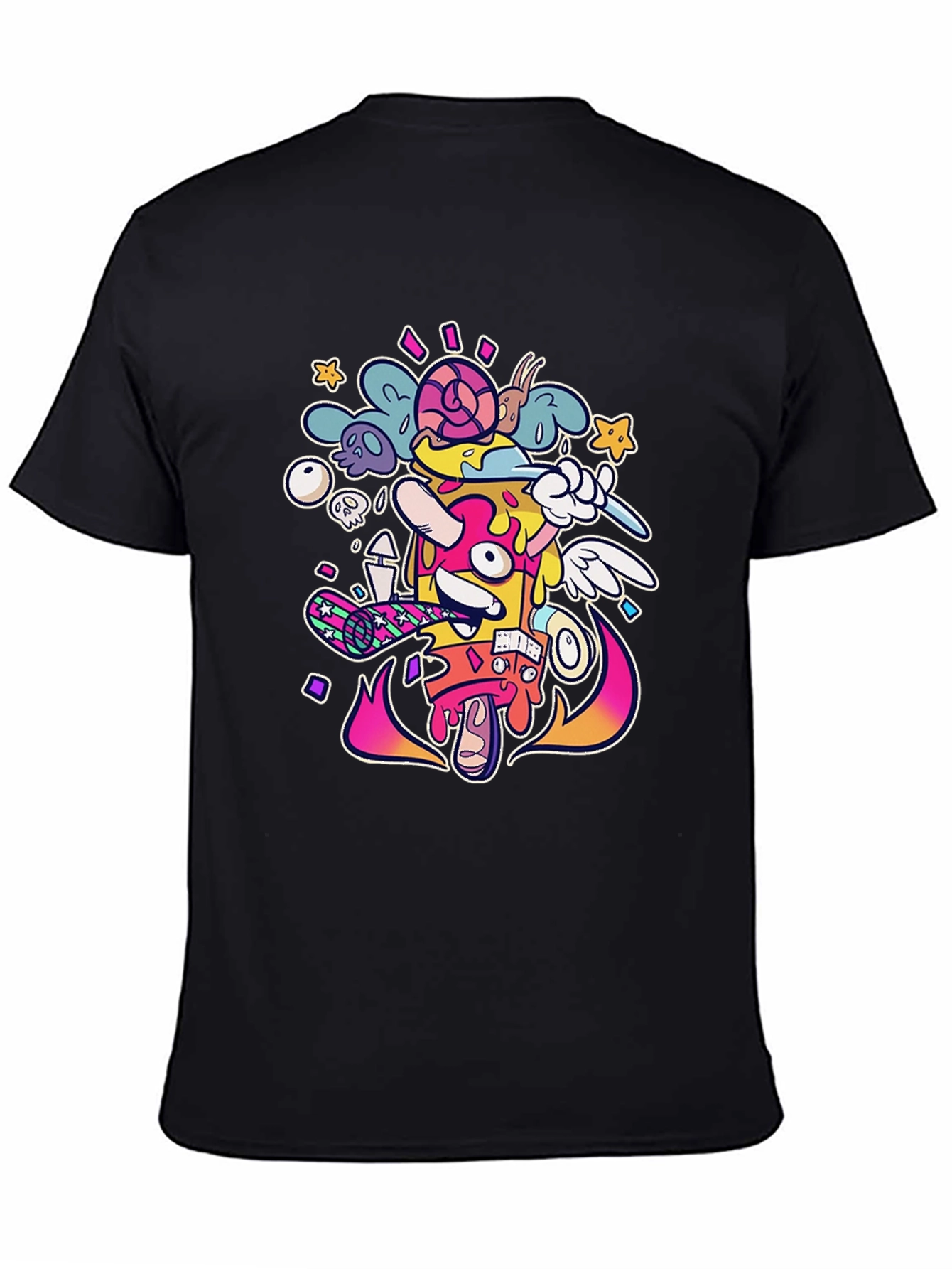 Funky Graphic Print Black T-Shirt