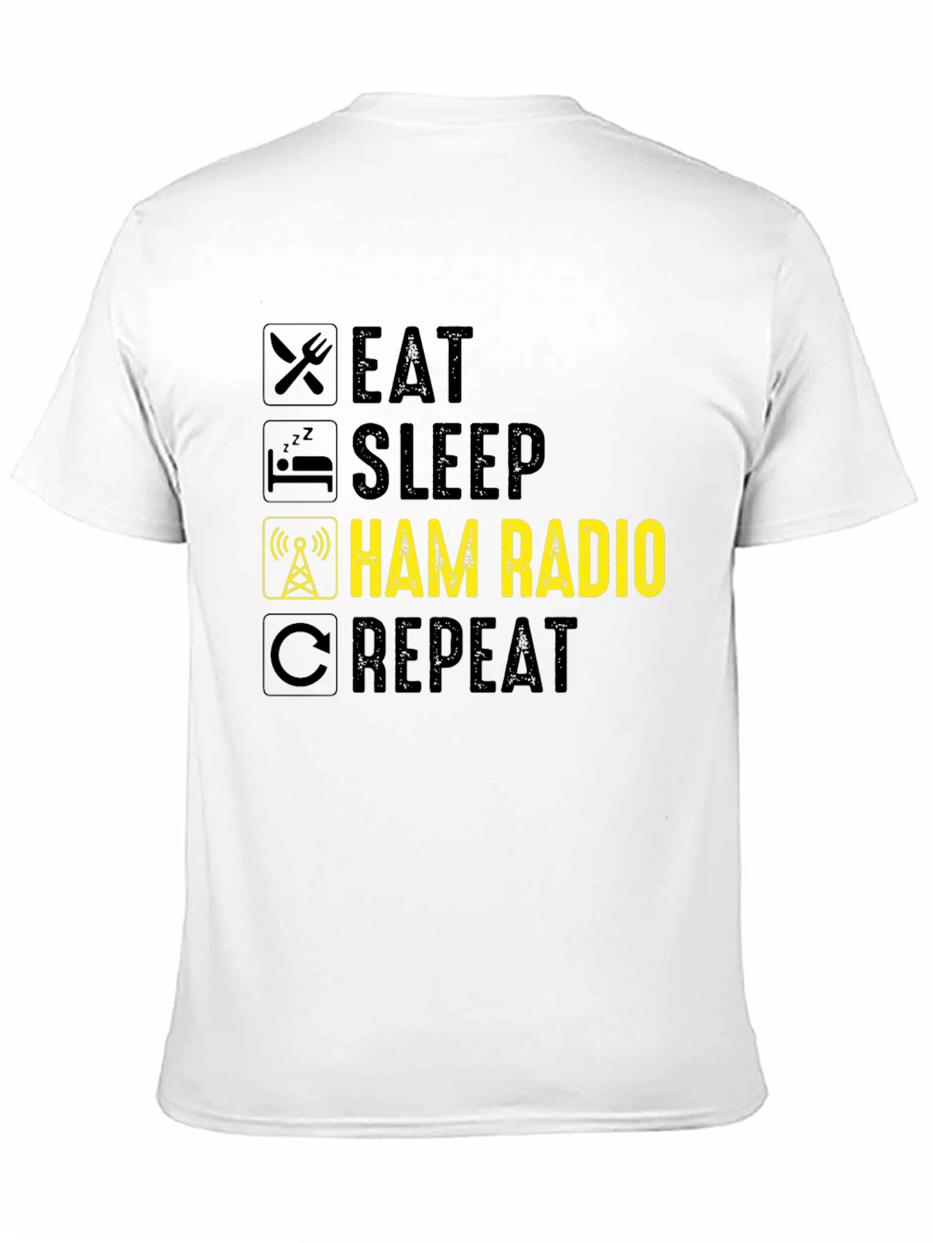 Eat Sleep Ham Radio Repeat Black T-Shirt