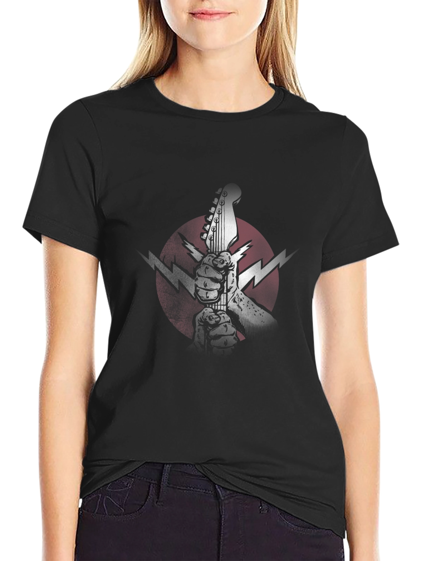 Electric Guitar Lightning Bolt Graphic Tee