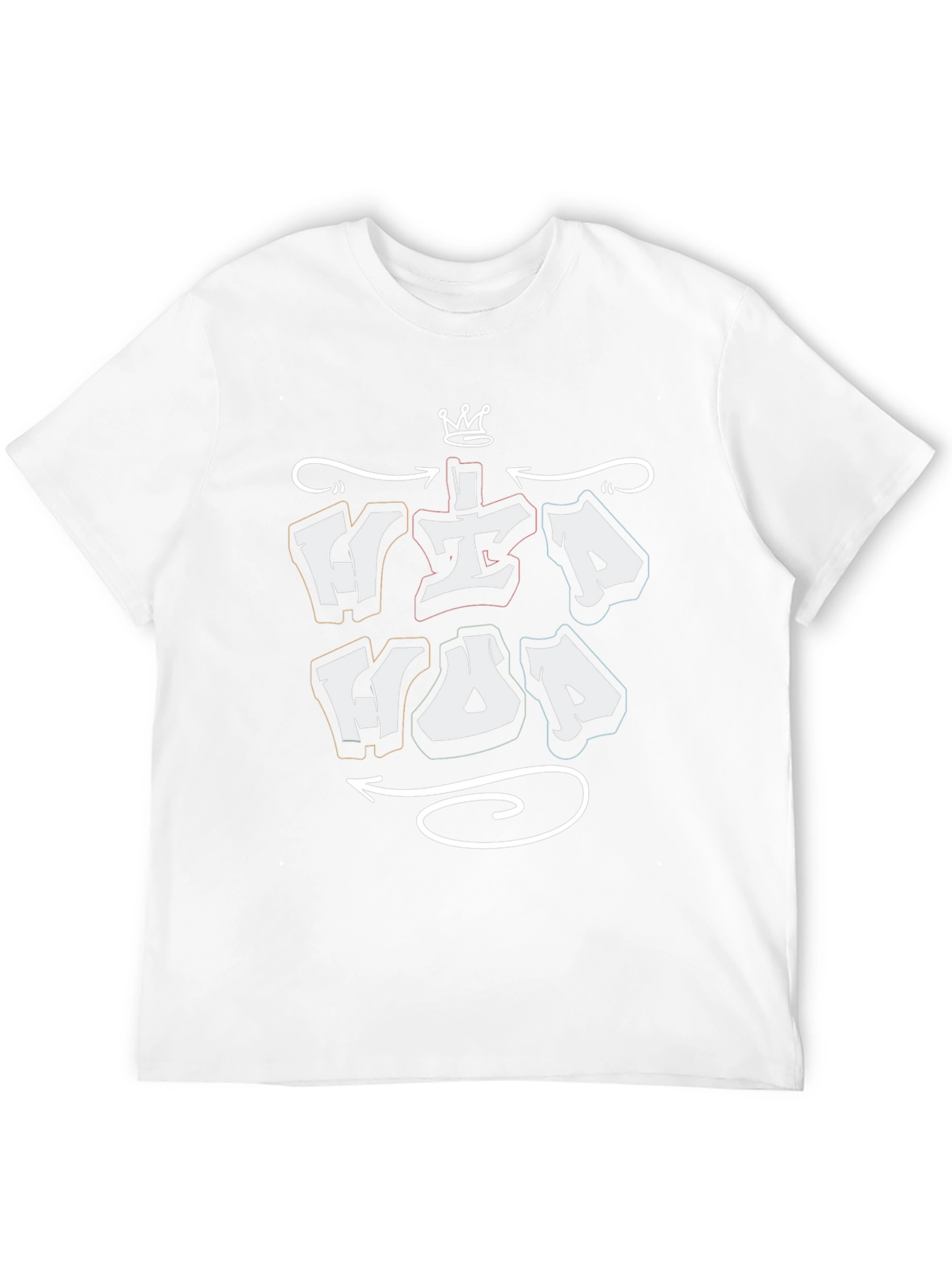 Hip Hop Graphic T-Shirt - Black Crew Neck Tee