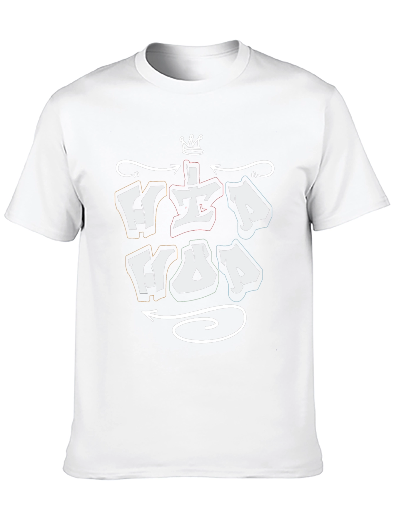 Hip Hop Graphic T-Shirt - Black Crew Neck Tee