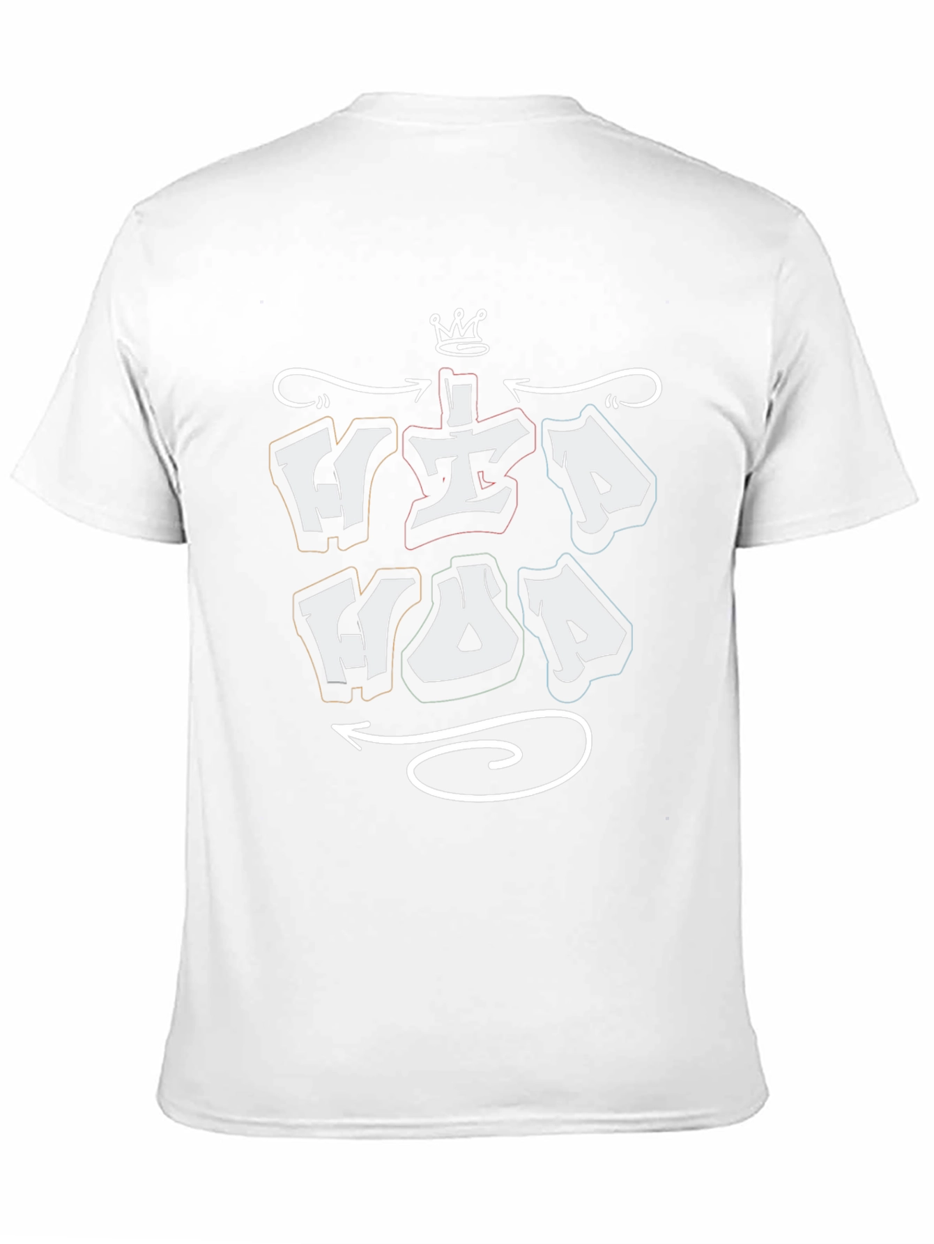 Hip Hop Graphic T-Shirt - Black Crew Neck Tee