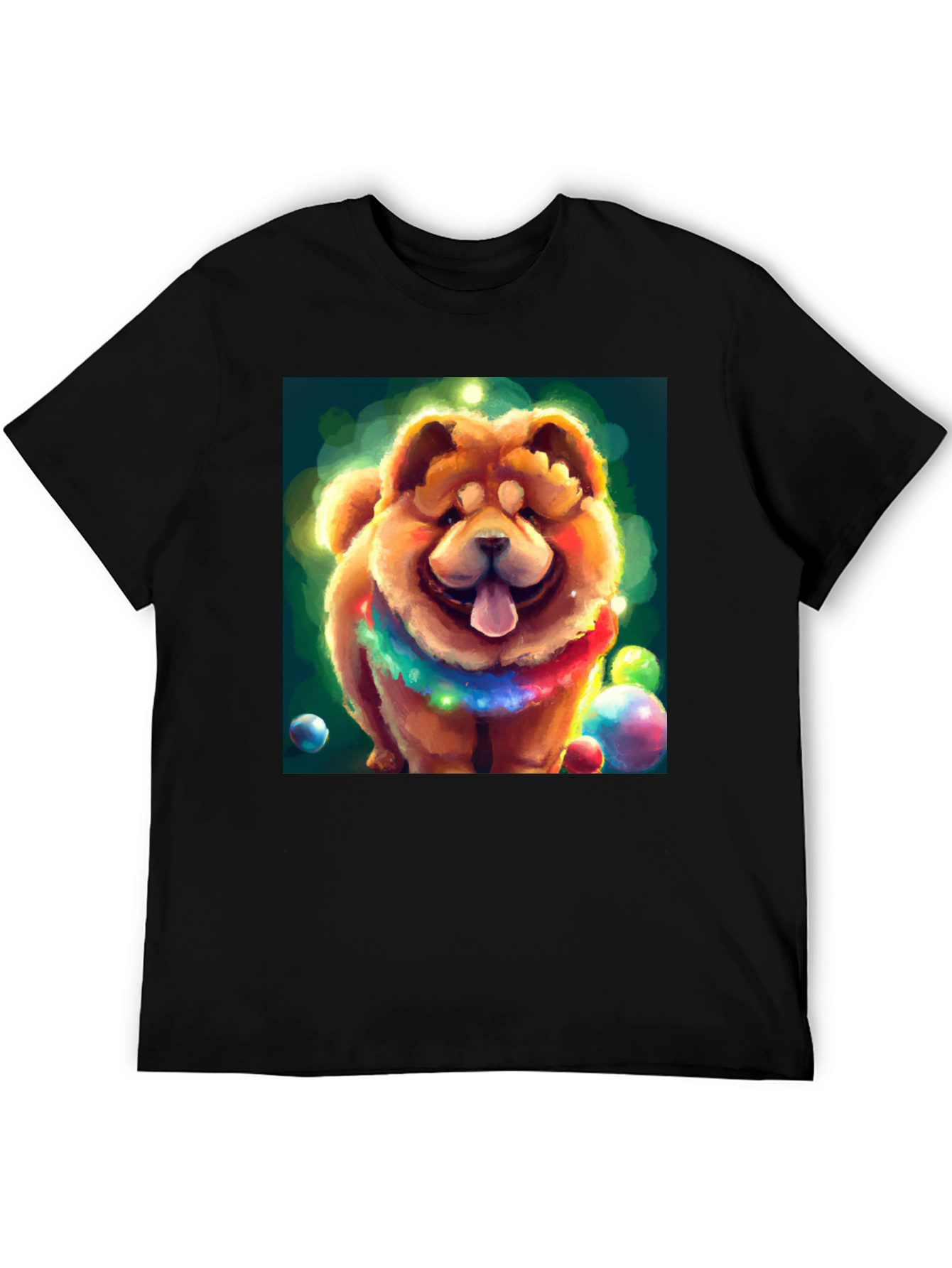 Cartoon Dog Graphic Black T-Shirt