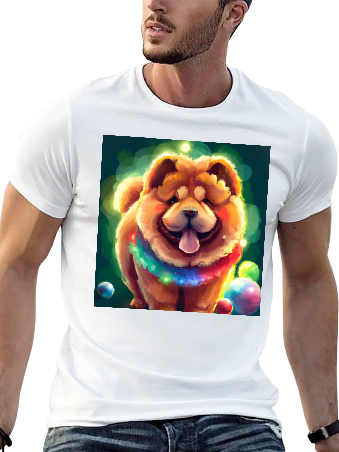 Cartoon Dog Graphic Black T-Shirt