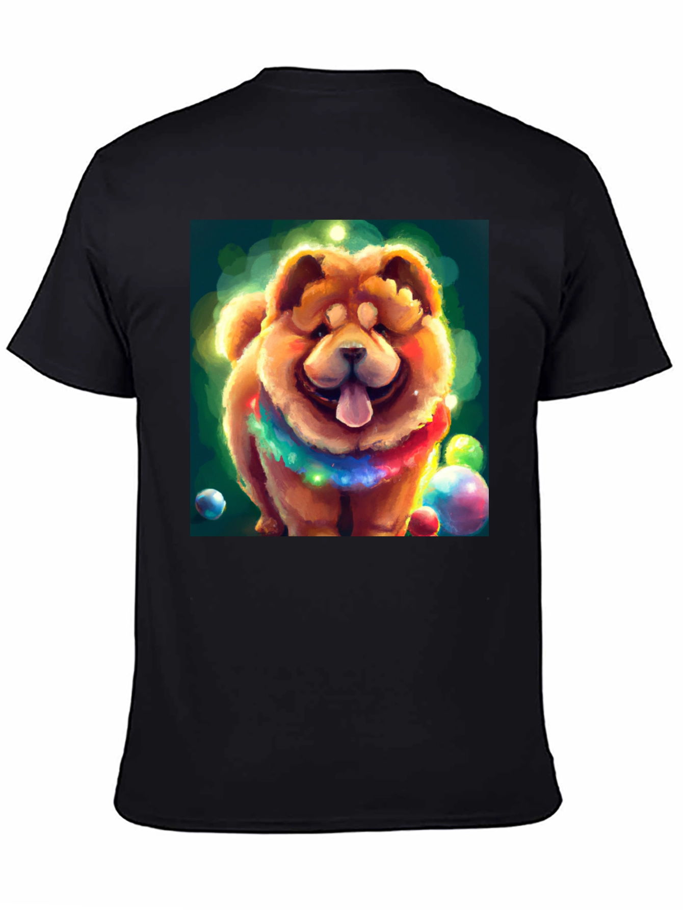 Cartoon Dog Graphic Black T-Shirt
