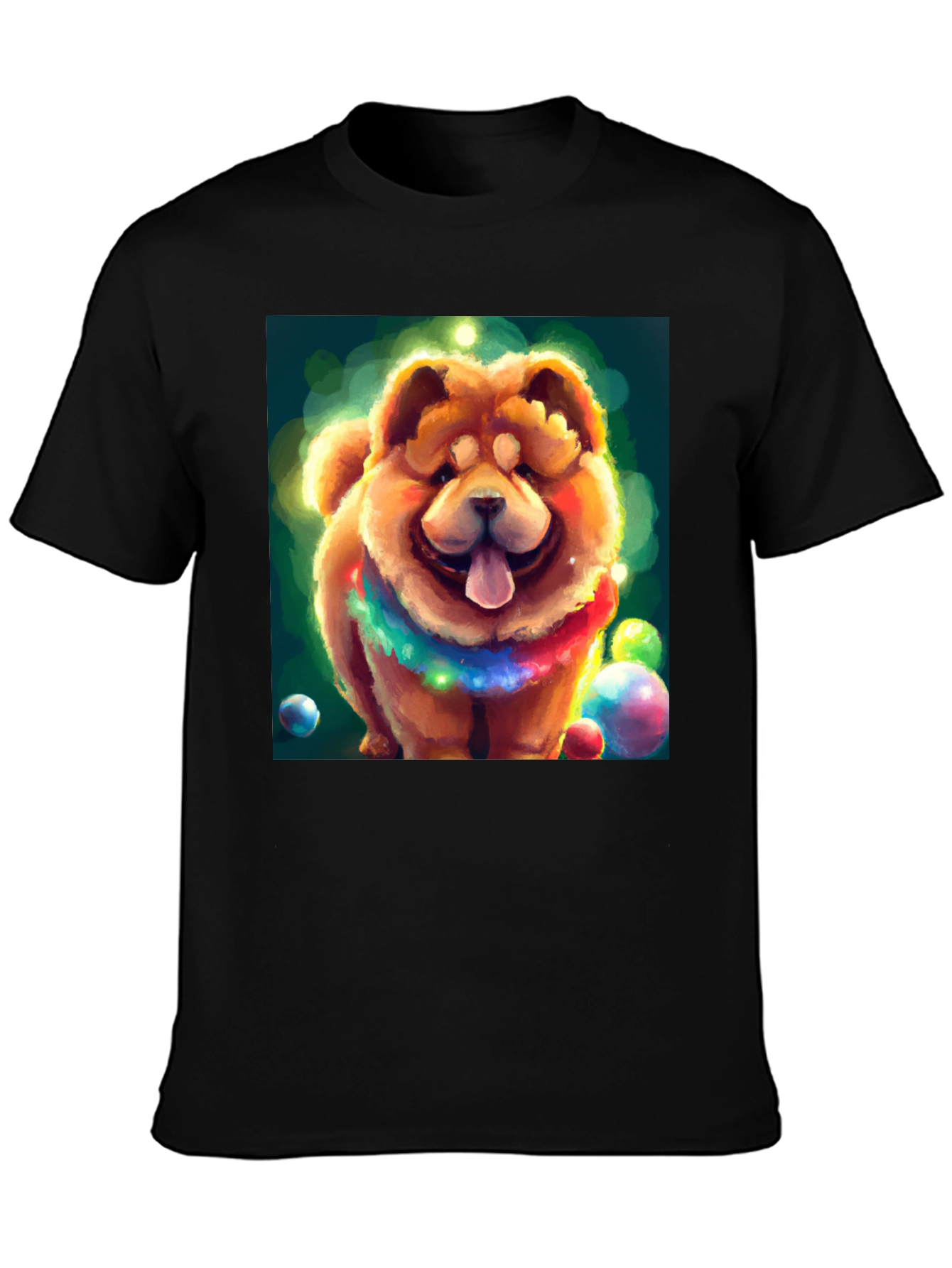 Cartoon Dog Graphic Black T-Shirt