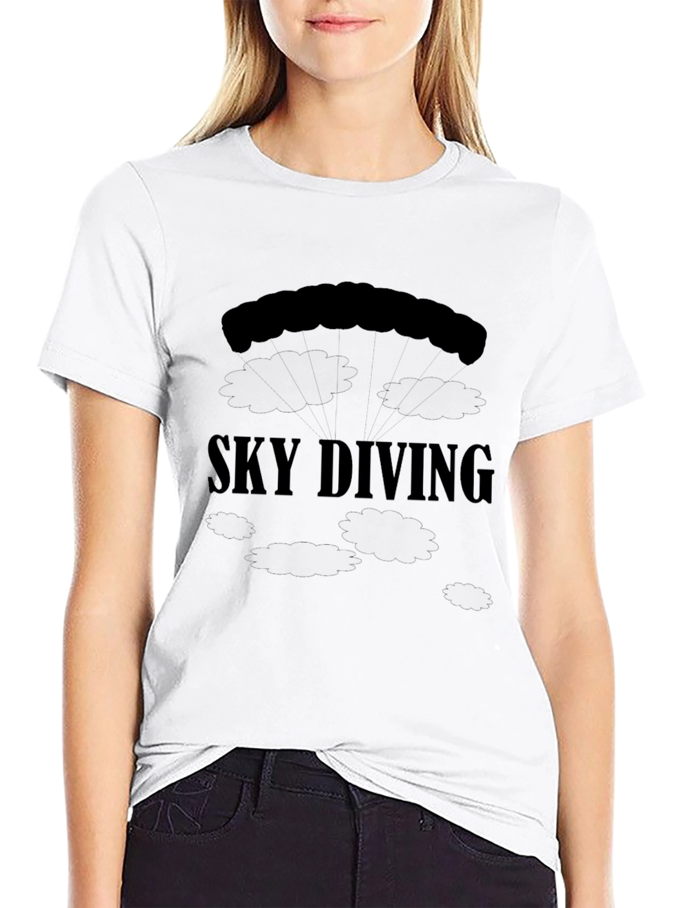 Sky Diving Black T-Shirt