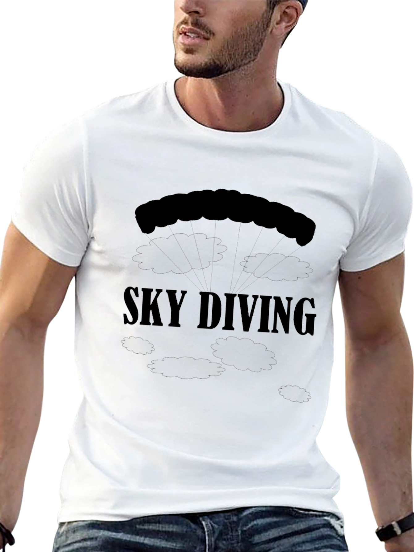 Sky Diving Black T-Shirt