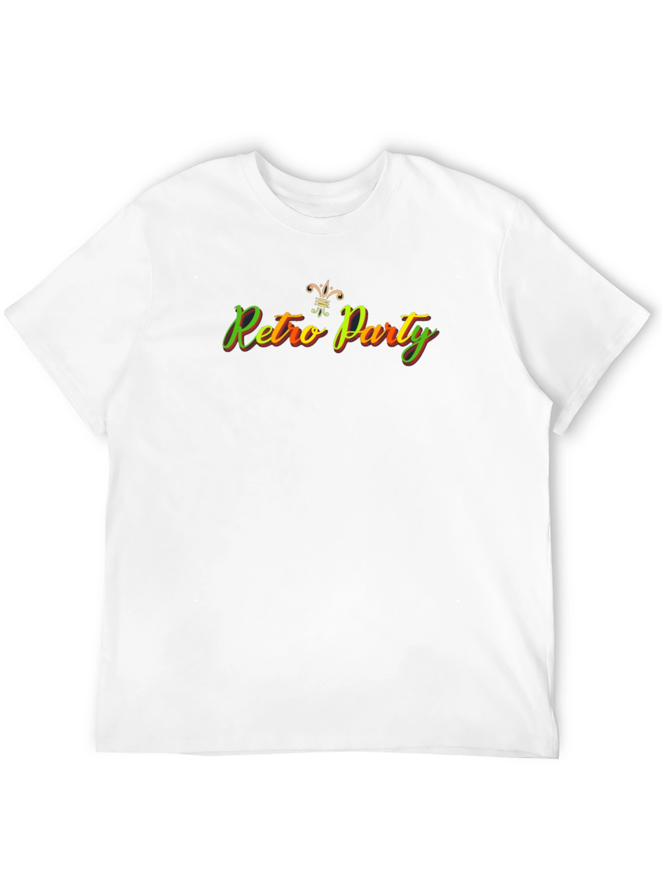Retro Party Graphic T-Shirt - Black Crew Neck Tee