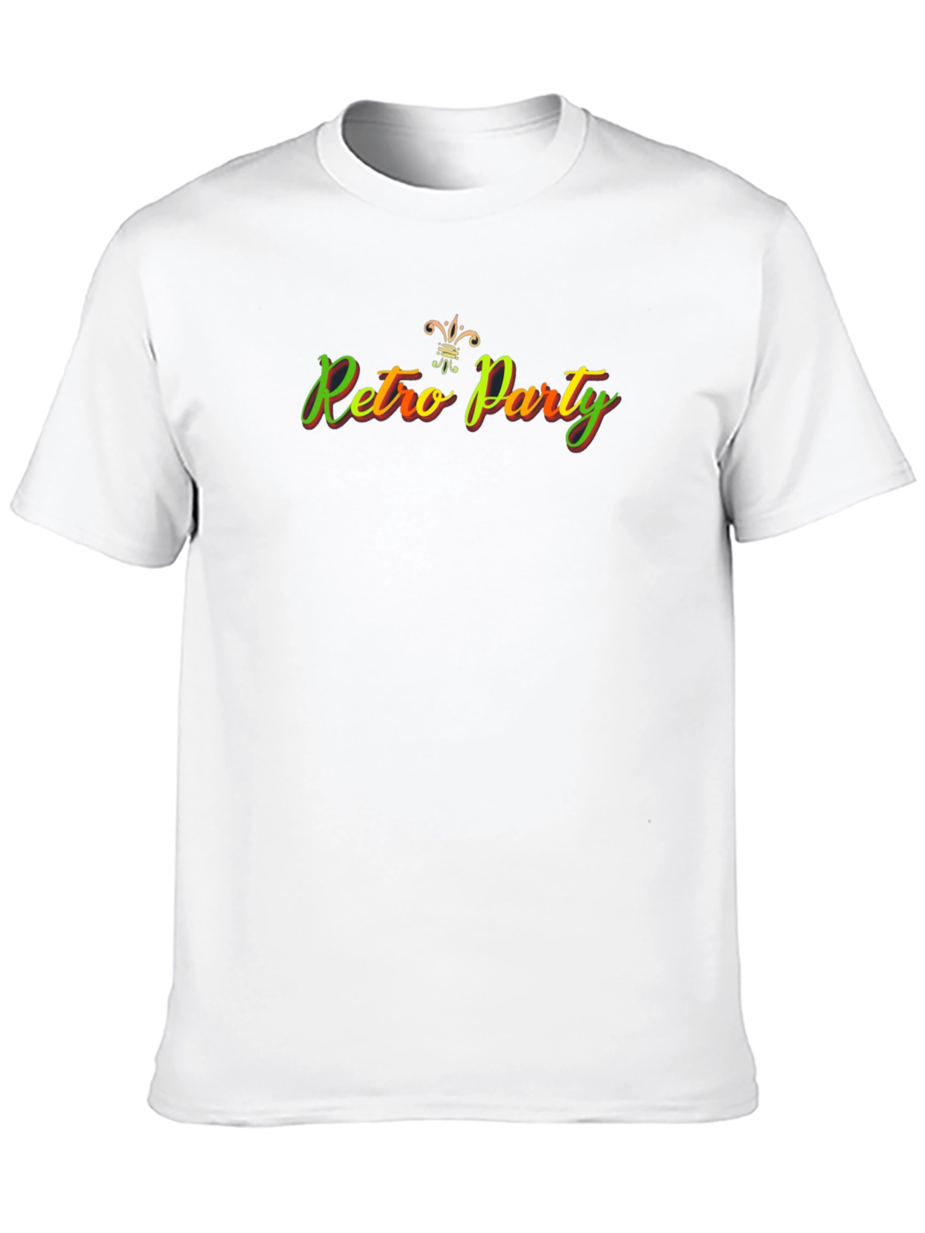 Retro Party Graphic T-Shirt - Black Crew Neck Tee