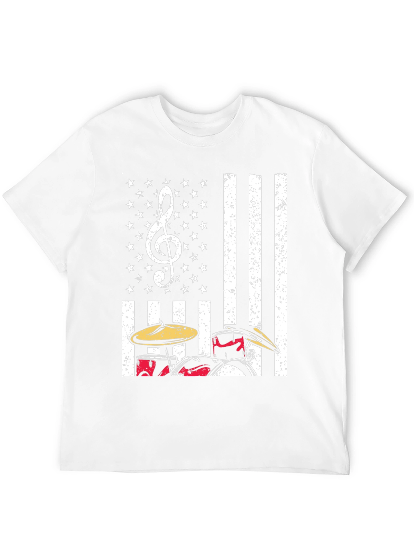 Drum Set USA Flag T-Shirt: Patriotic Music Tee
