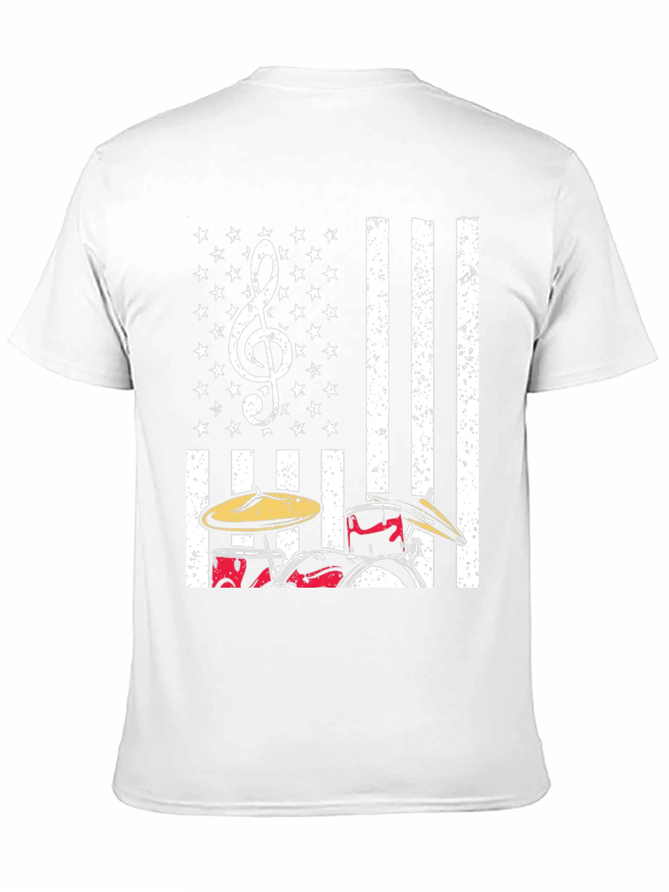 Drum Set USA Flag T-Shirt: Patriotic Music Tee