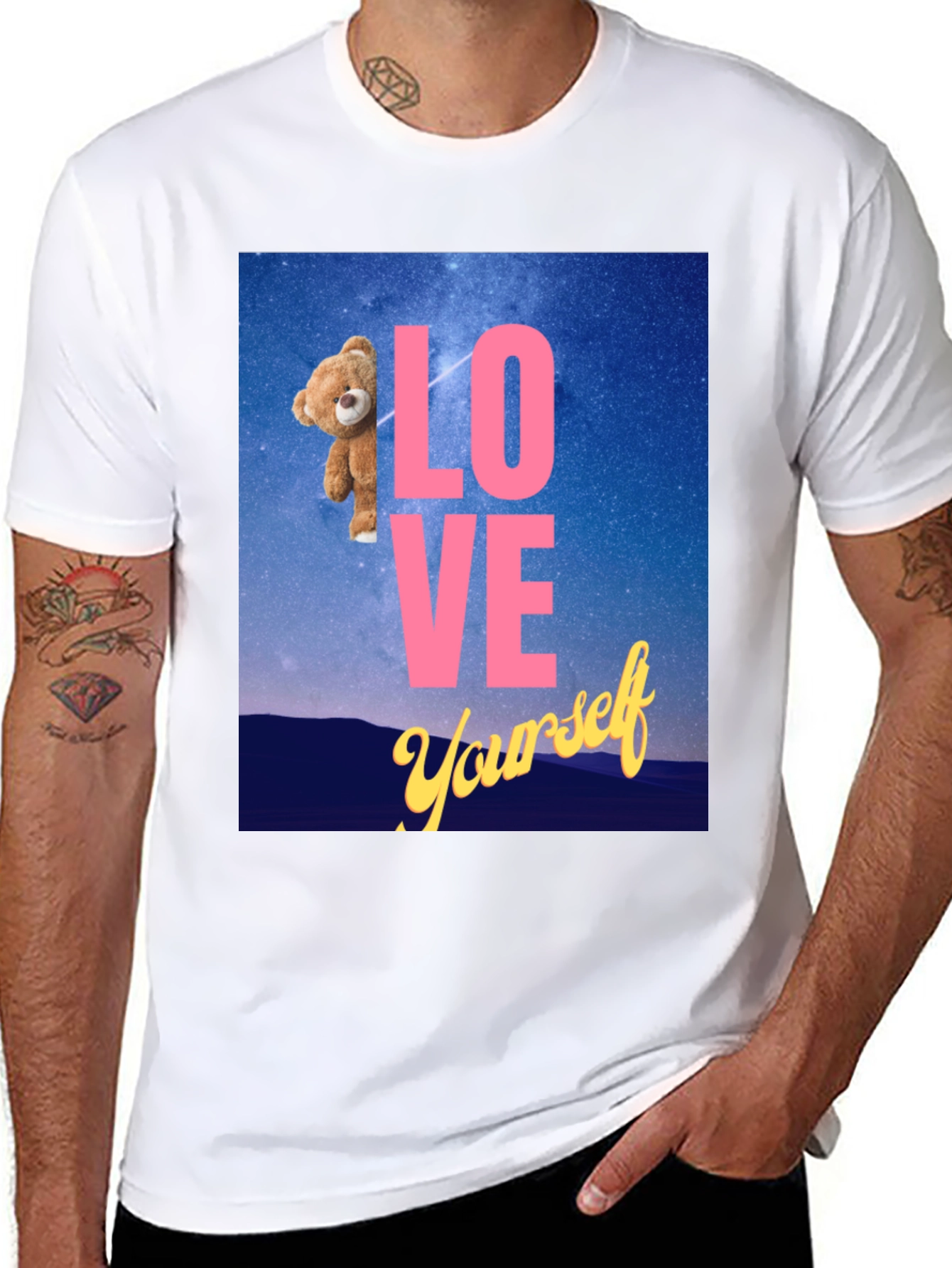 Love Yourself Teddy Bear Graphic Tee