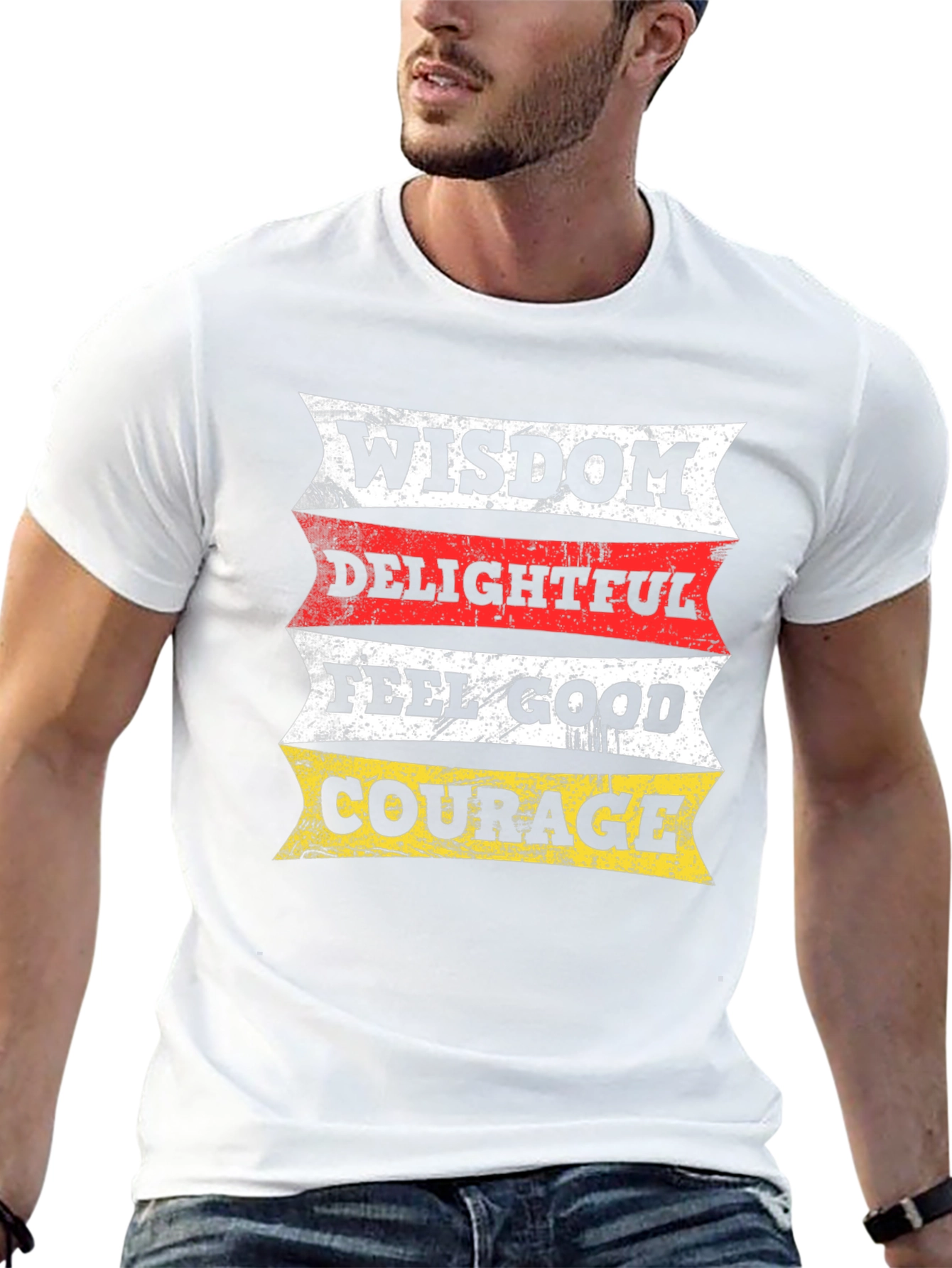Wisdom Delightful Feel Good Courage Black T-Shirt