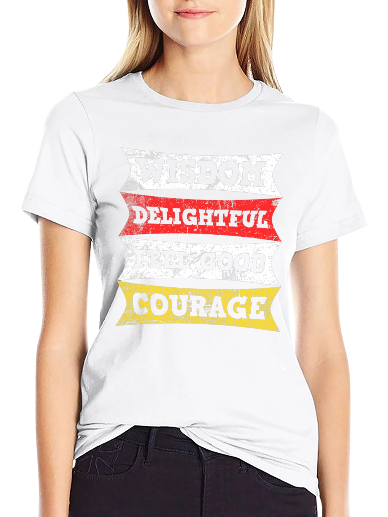Wisdom Delightful Feel Good Courage Black T-Shirt