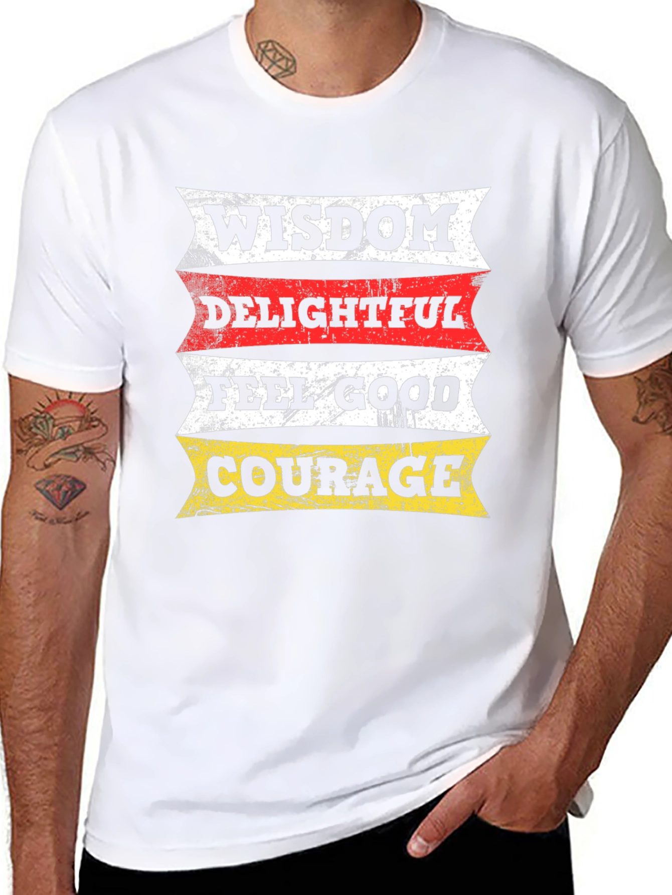 Wisdom Delightful Feel Good Courage Black T-Shirt