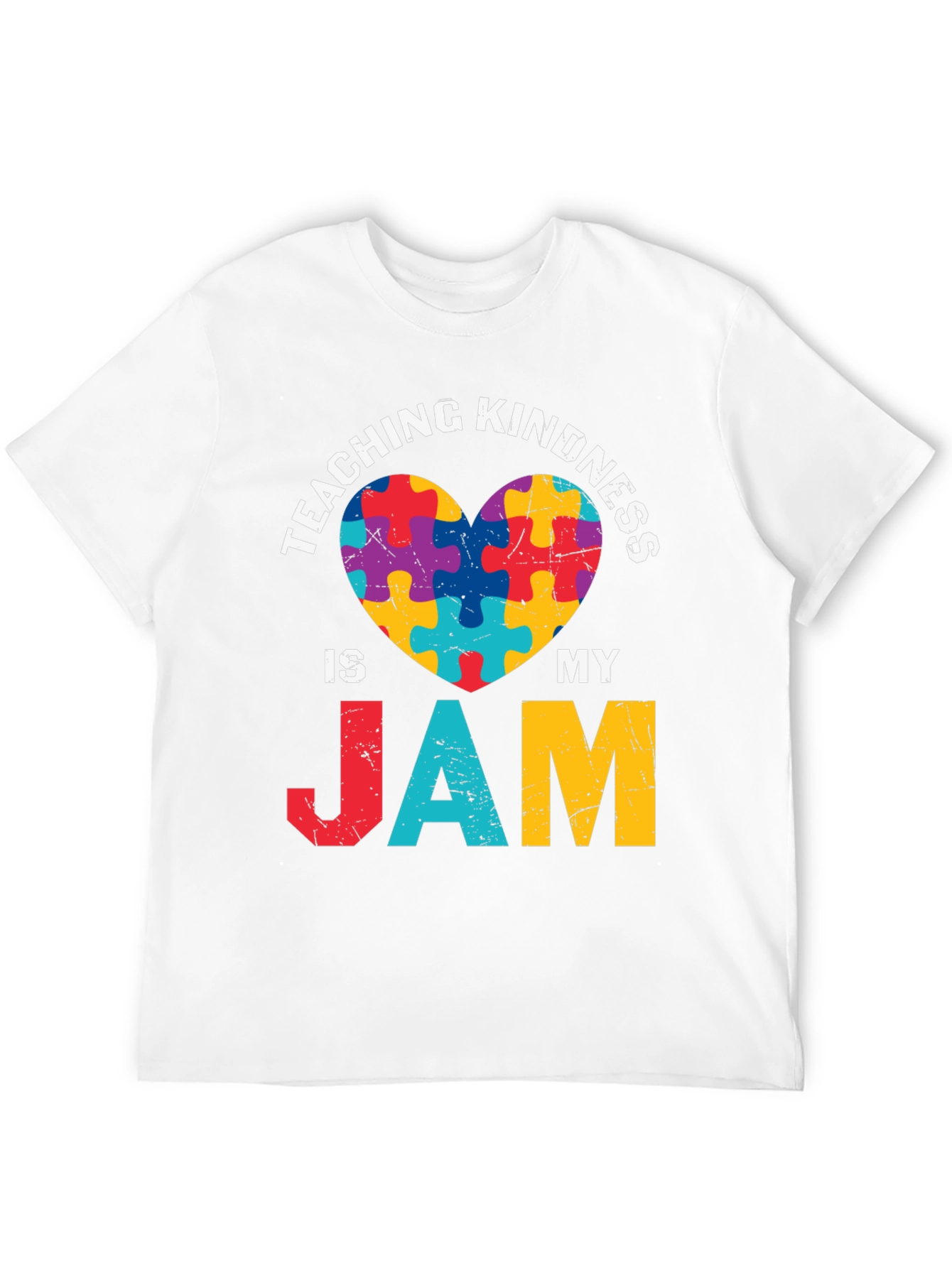Teaching Kindness is My Jam Puzzle Heart Tee