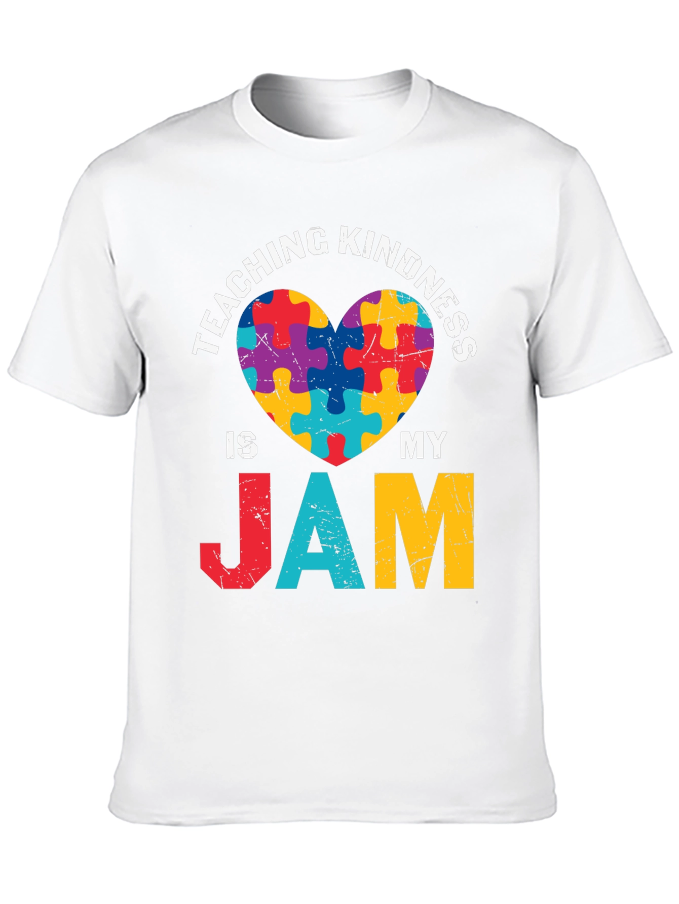 Teaching Kindness is My Jam Puzzle Heart Tee