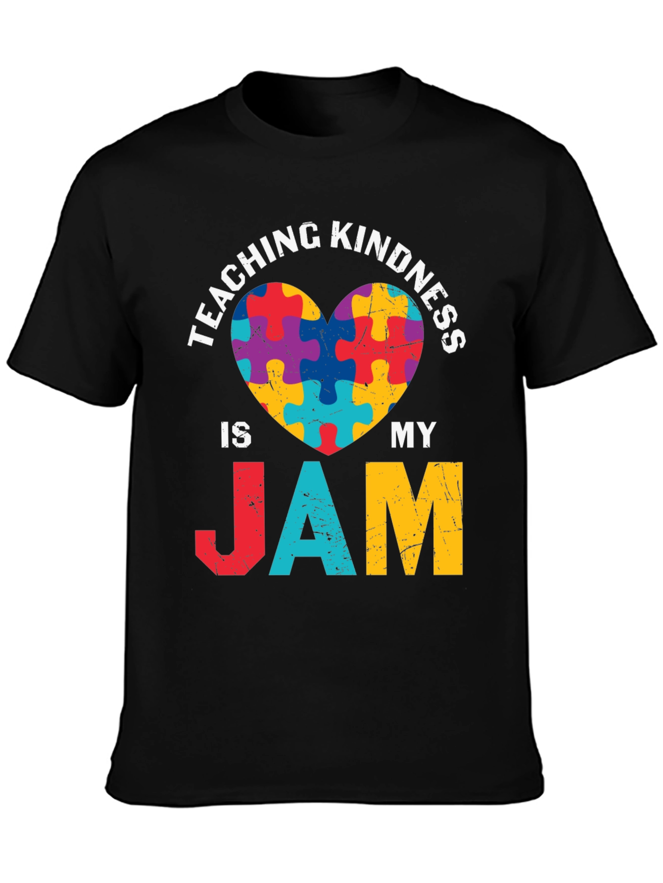 Teaching Kindness is My Jam Puzzle Heart Tee