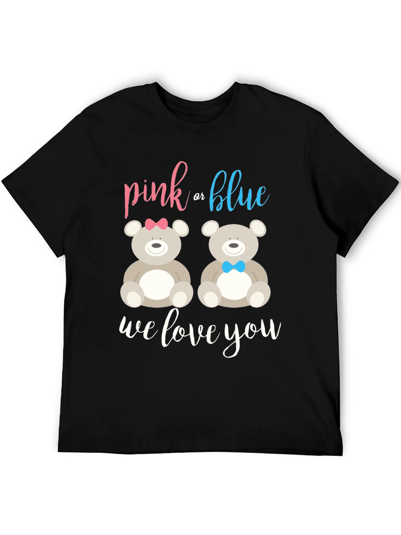 Pink or Blue Teddy Bear Gender Reveal T-Shirt