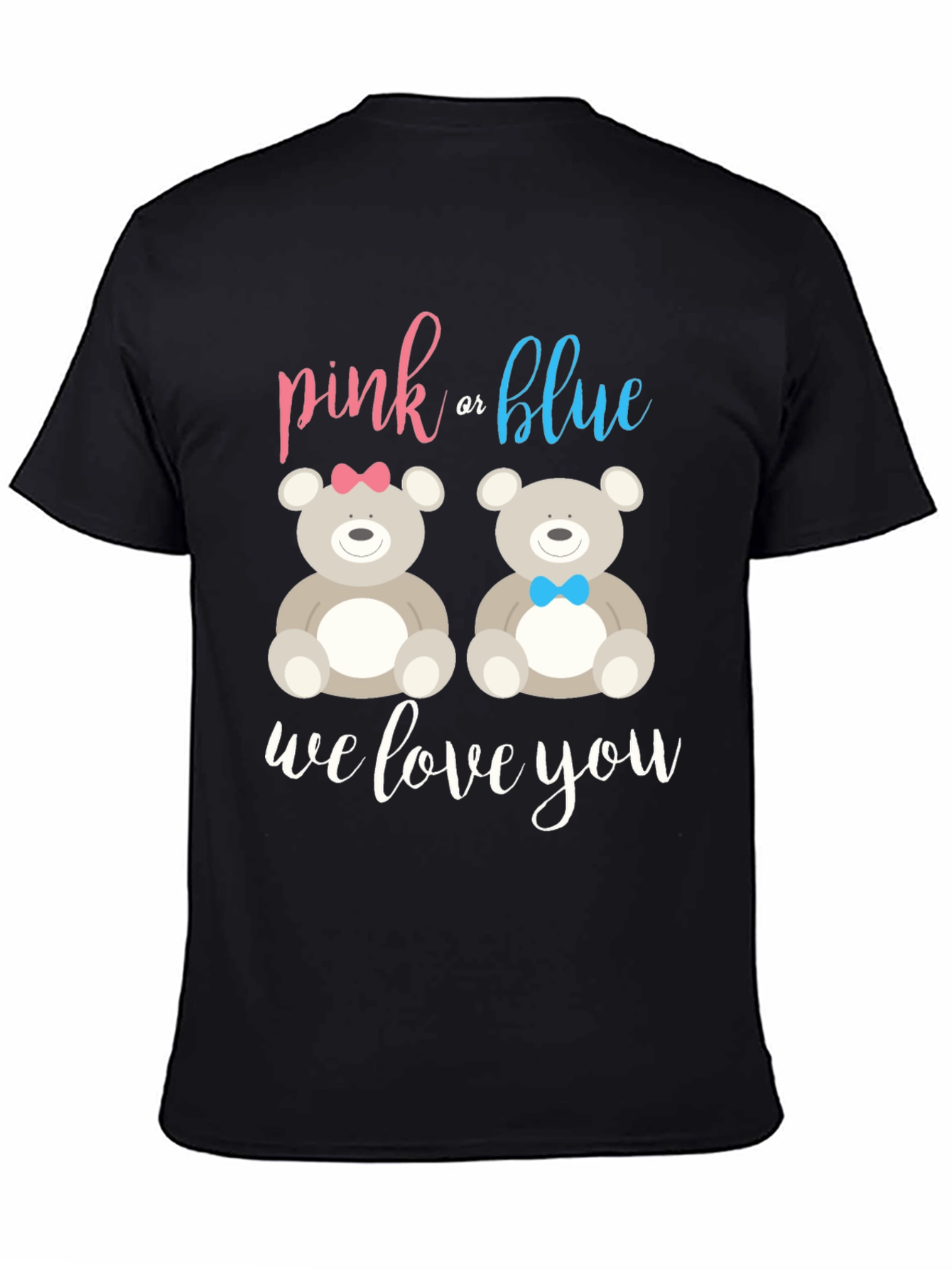 Pink or Blue Teddy Bear Gender Reveal T-Shirt