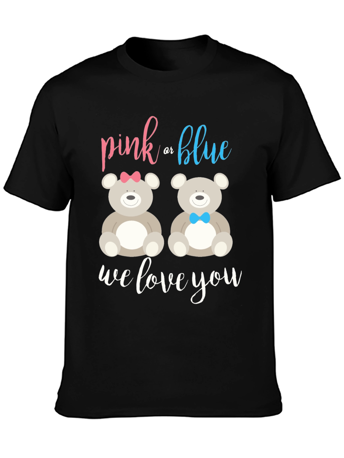 Pink or Blue Teddy Bear Gender Reveal T-Shirt