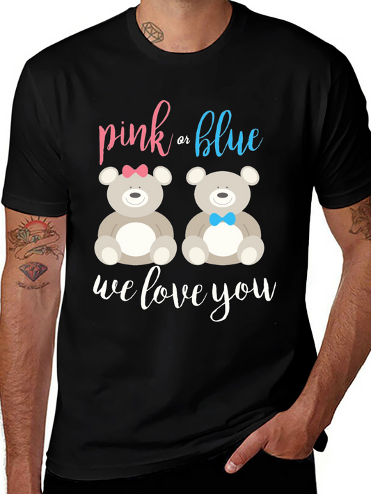 Pink or Blue Teddy Bear Gender Reveal T-Shirt