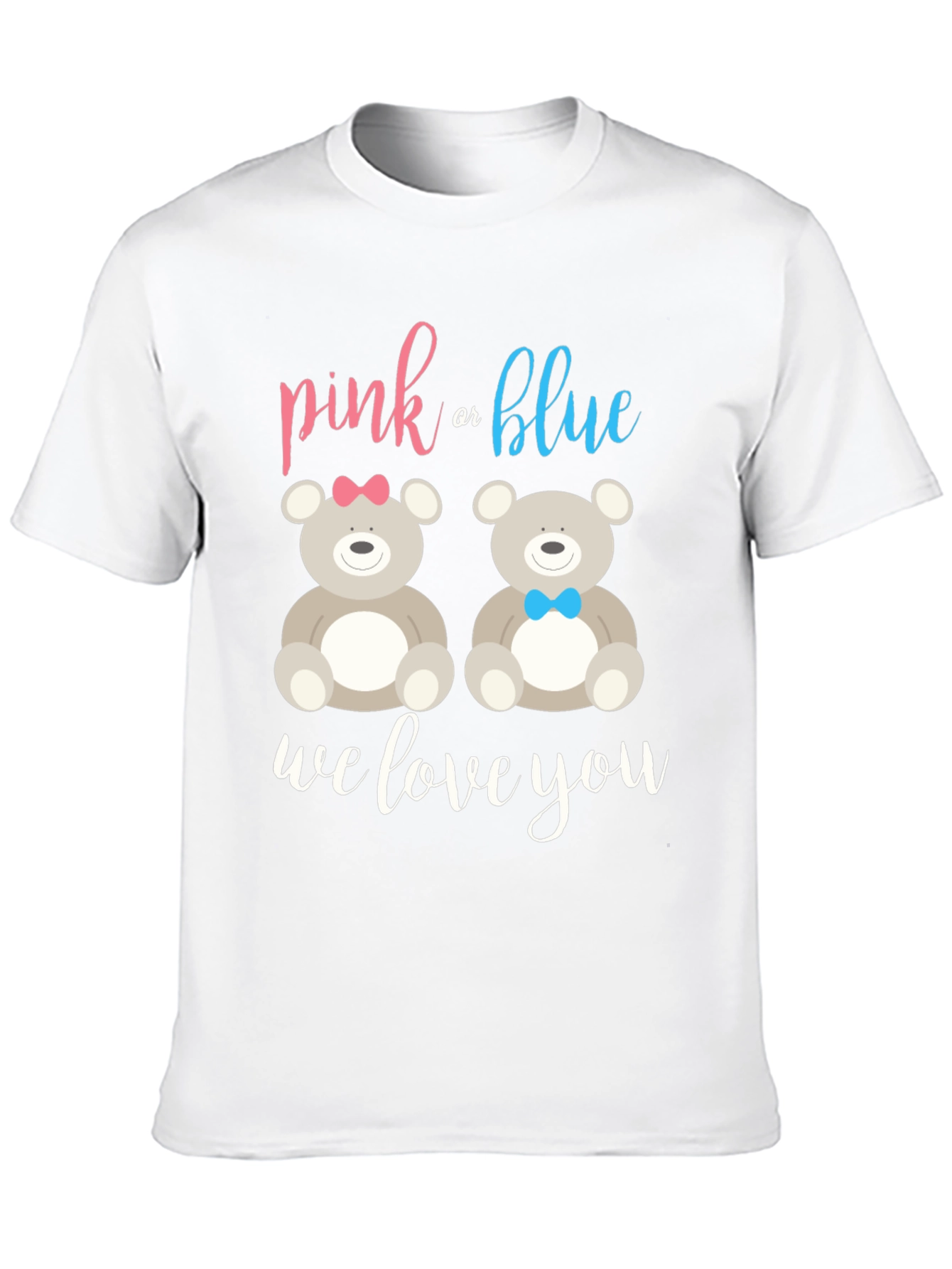 Pink or Blue Teddy Bear Gender Reveal T-Shirt