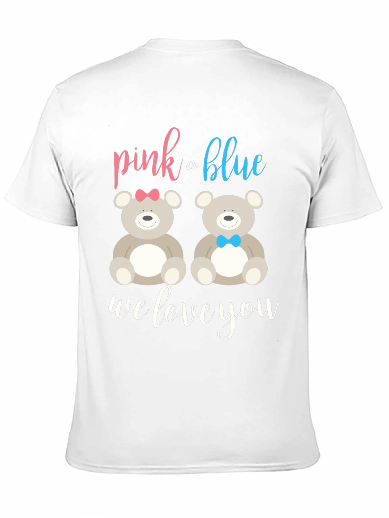 Pink or Blue Teddy Bear Gender Reveal T-Shirt