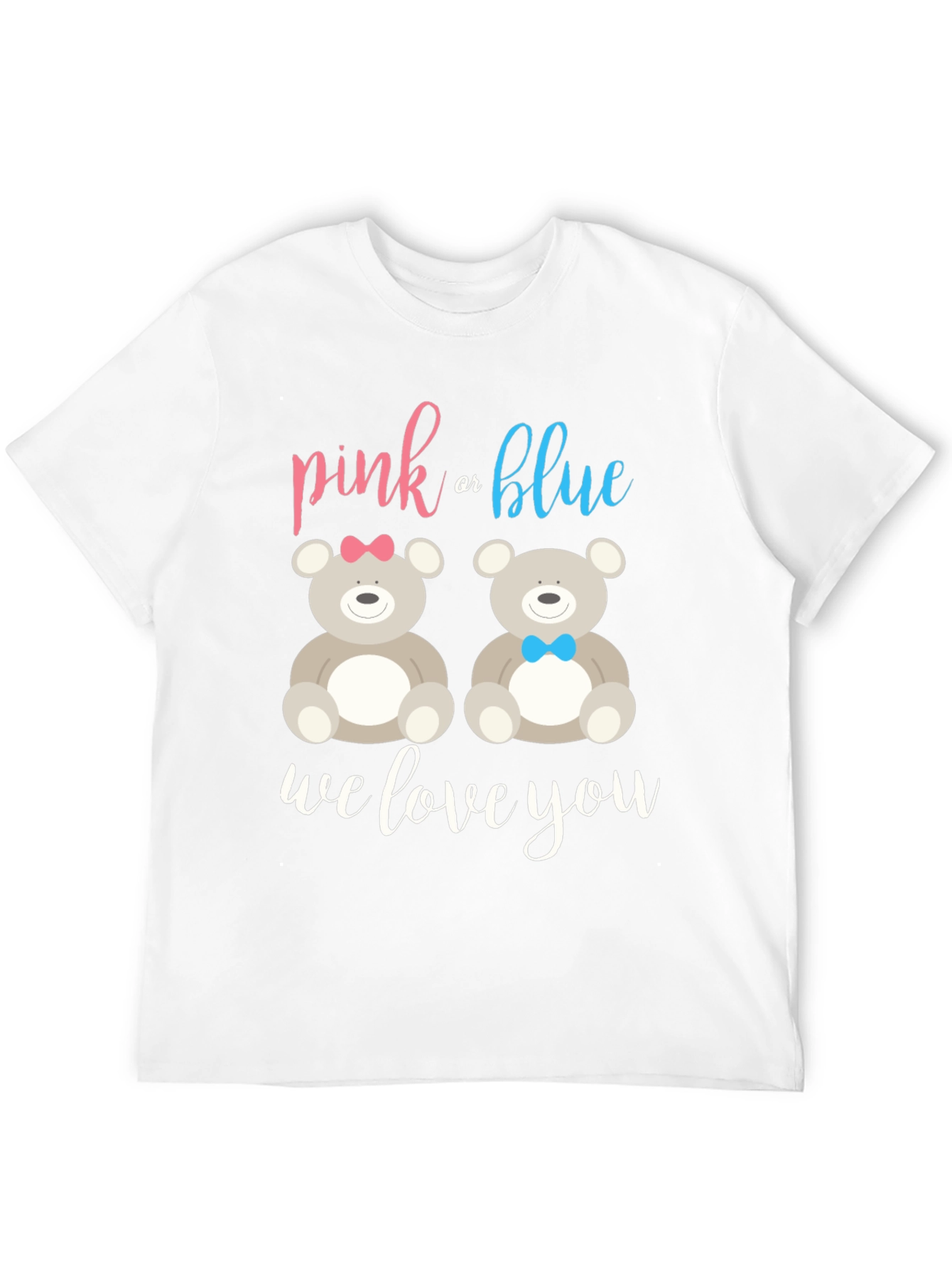 Pink or Blue Teddy Bear Gender Reveal T-Shirt