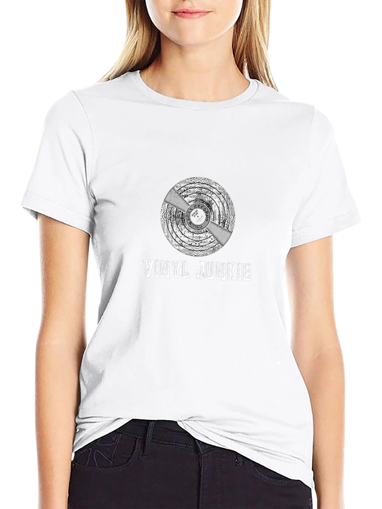 Vinyl Junkie Graphic T-Shirt - Music Lover Tee