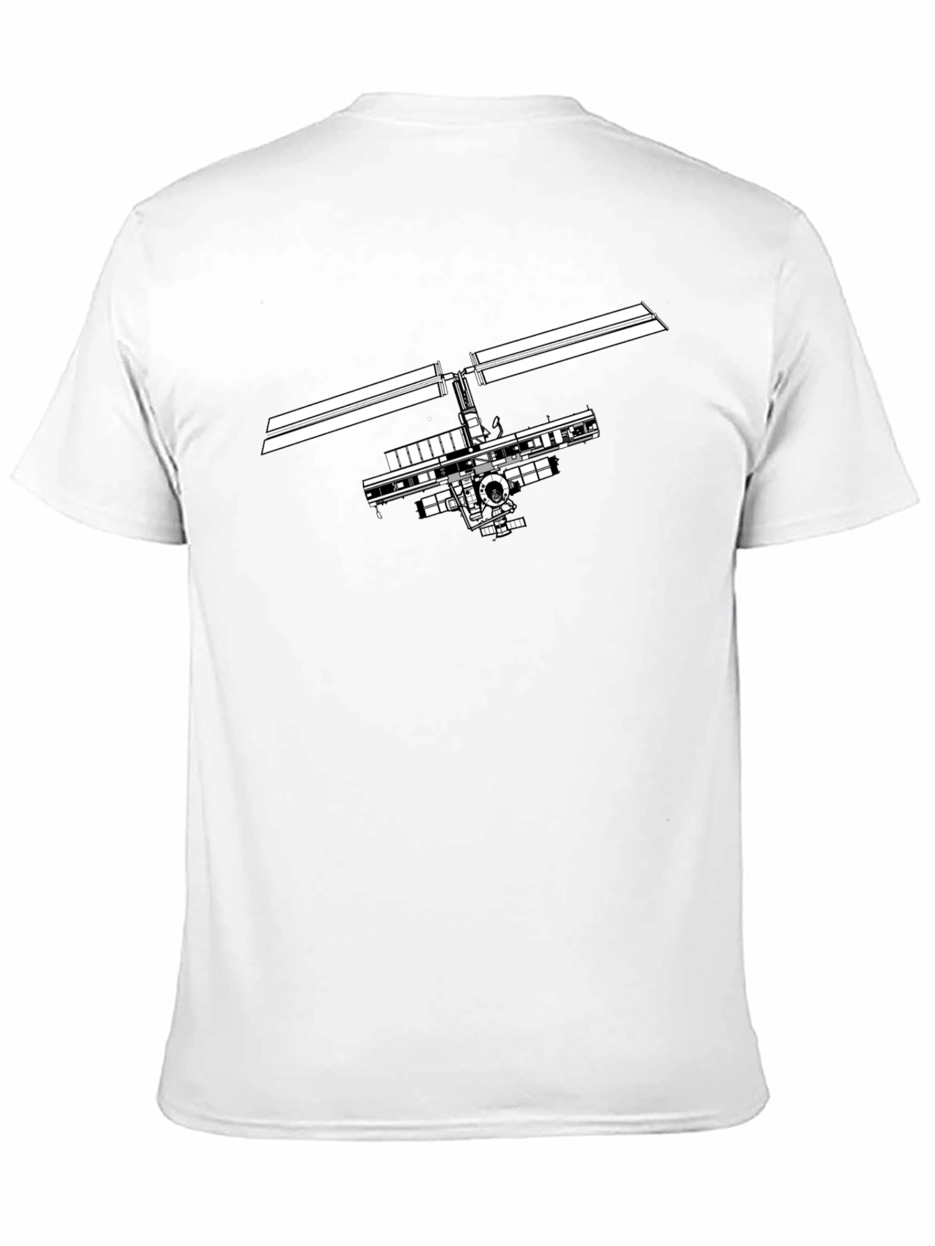 Space Station Graphic Tee - Black Cotton T-Shirt