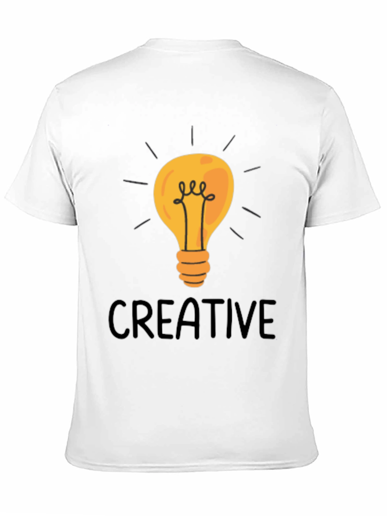 Creative Light Bulb Graphic Tee - Black
