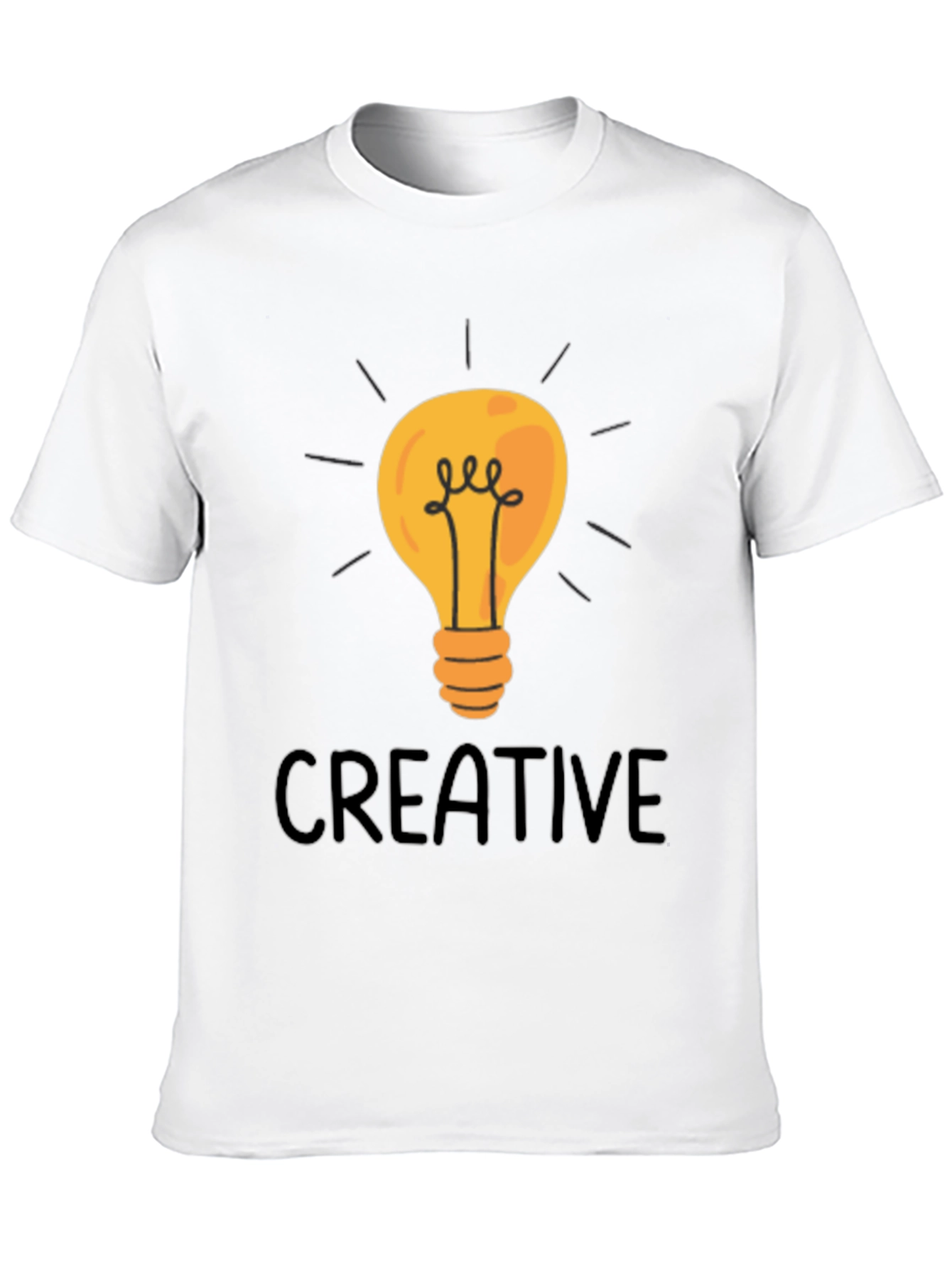 Creative Light Bulb Graphic Tee - Black