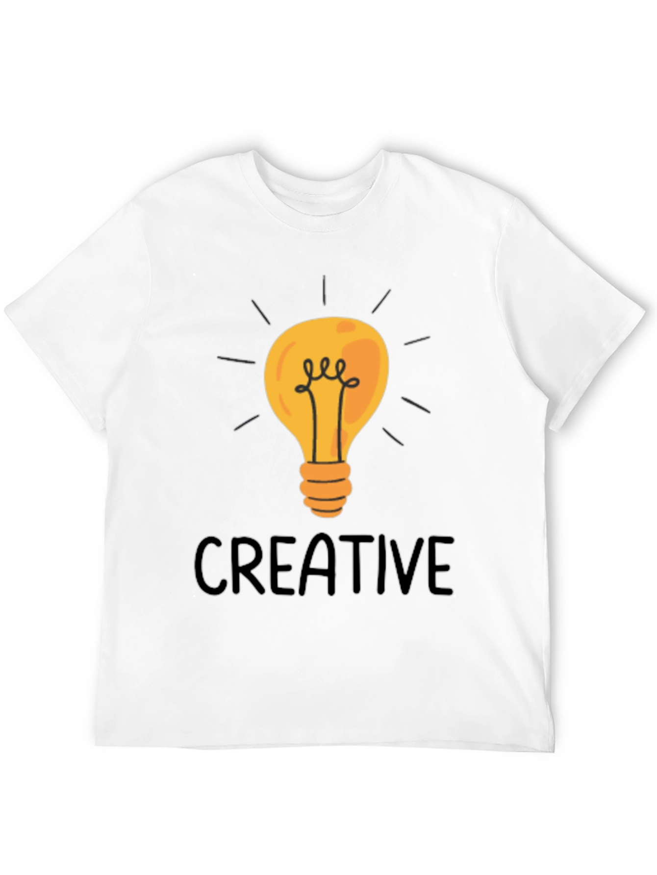 Creative Light Bulb Graphic Tee - Black
