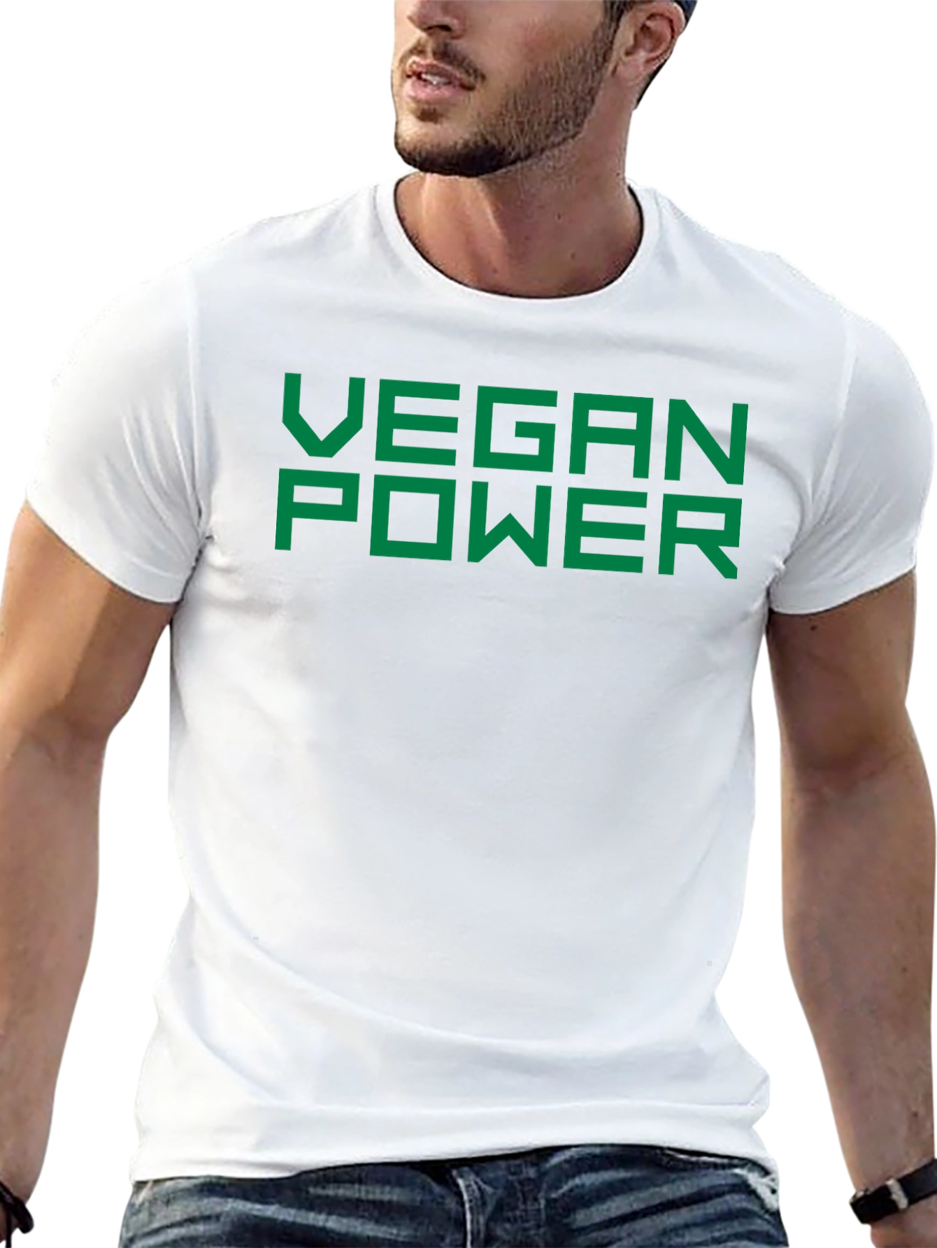 Vegan Power T-Shirt - Bold Green Print