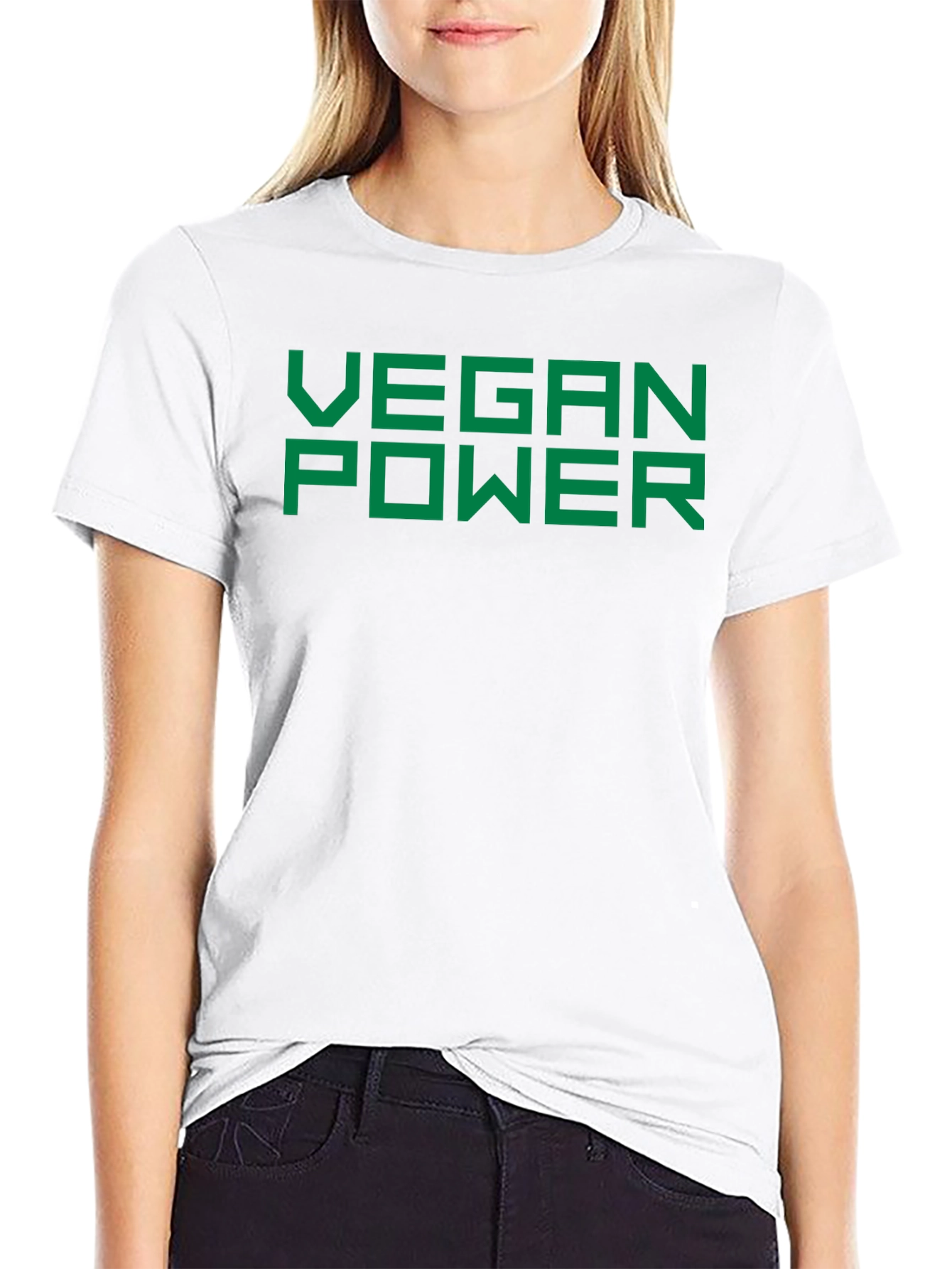 Vegan Power T-Shirt - Bold Green Print
