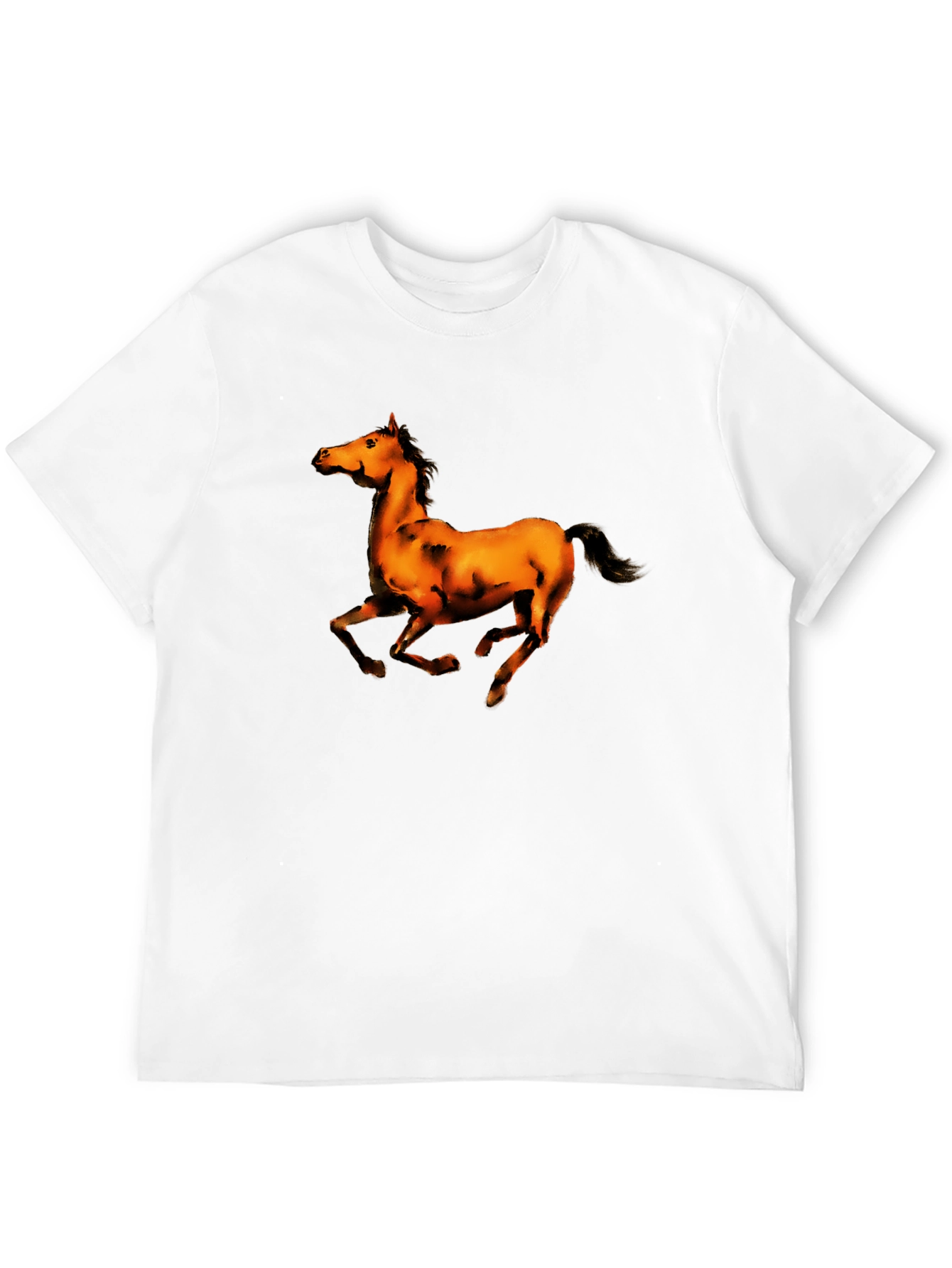 Black T-Shirt with Horse Graphic