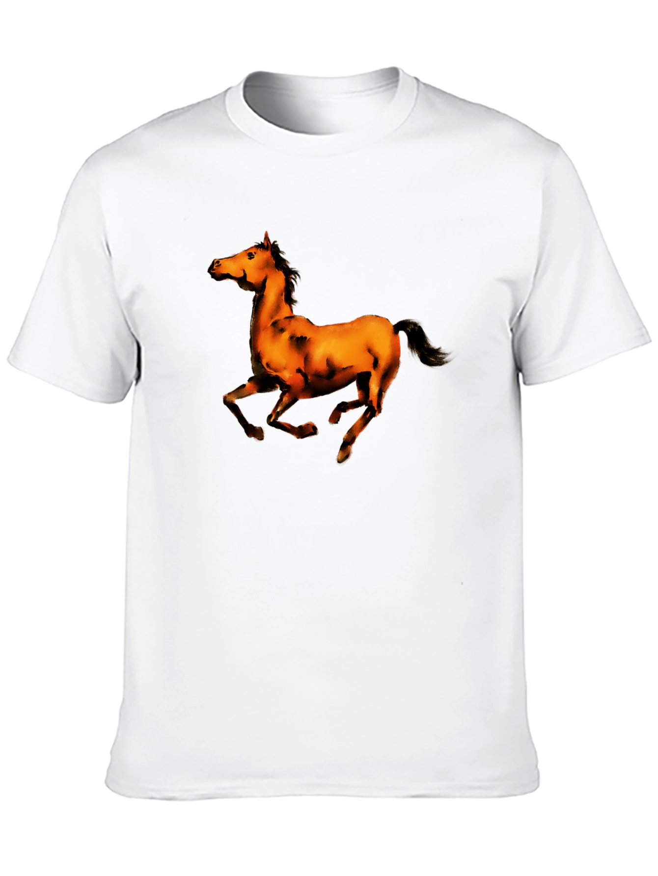 Black T-Shirt with Horse Graphic
