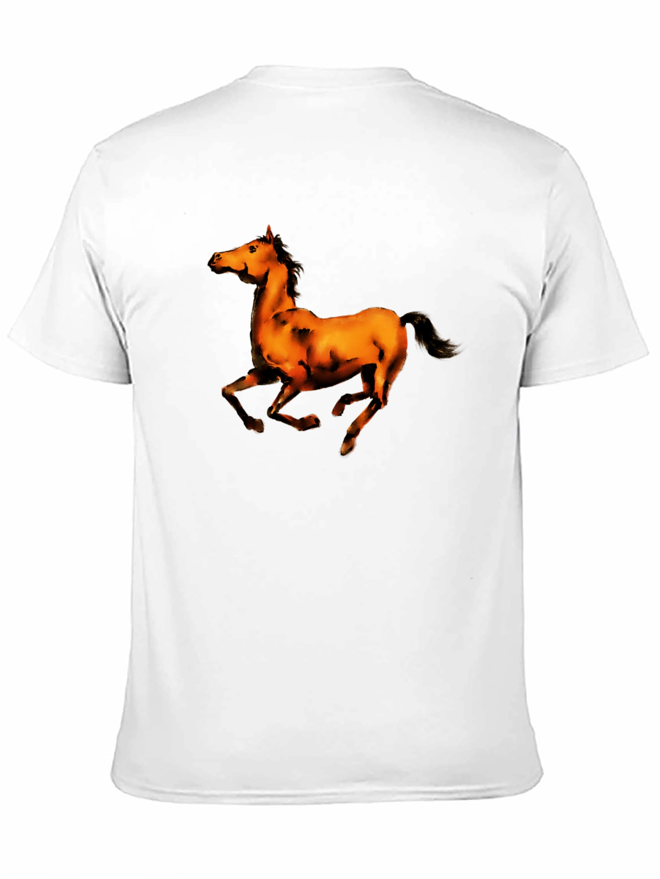Black T-Shirt with Horse Graphic